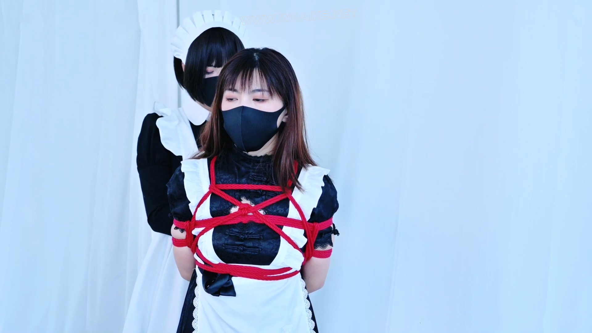 黑丝国风小女仆 百合loli调教 女虐女 固定放置 阳俱口塞 强高放置 鞭打 强膏 预览图