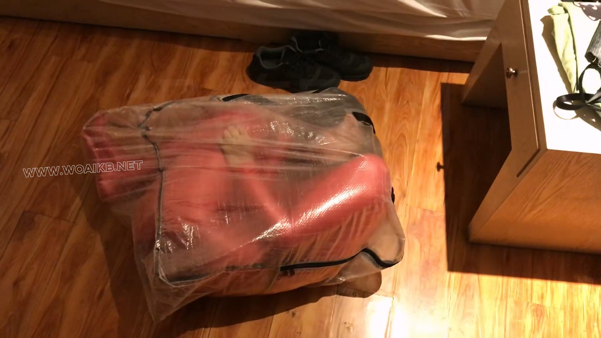 少女无内真空粉红色连体服绑带捆绑，嗡嗡棒使用，装袋 预览图