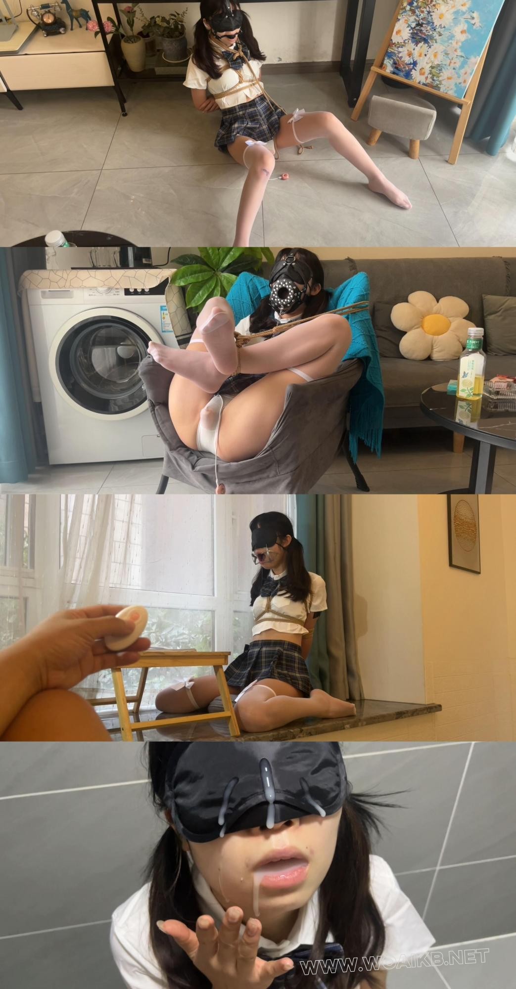 【风情学妹】真是满足了我所有幻想的小m 内置小钢炮强高+白丝+sp+玩足+掐+口水释放 封面图