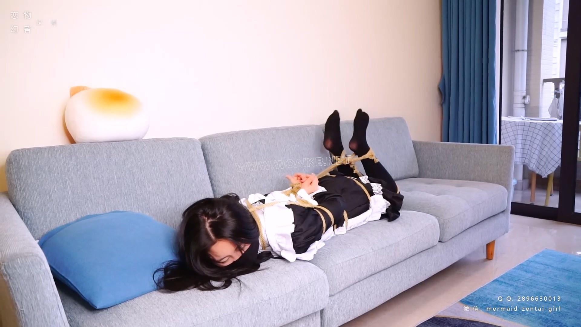 黑丝女仆服从性测试！驷马捆绑+口球+日式猿辔捂嘴调教，塞进毛绒贝壳玩偶闷热全包 预览图