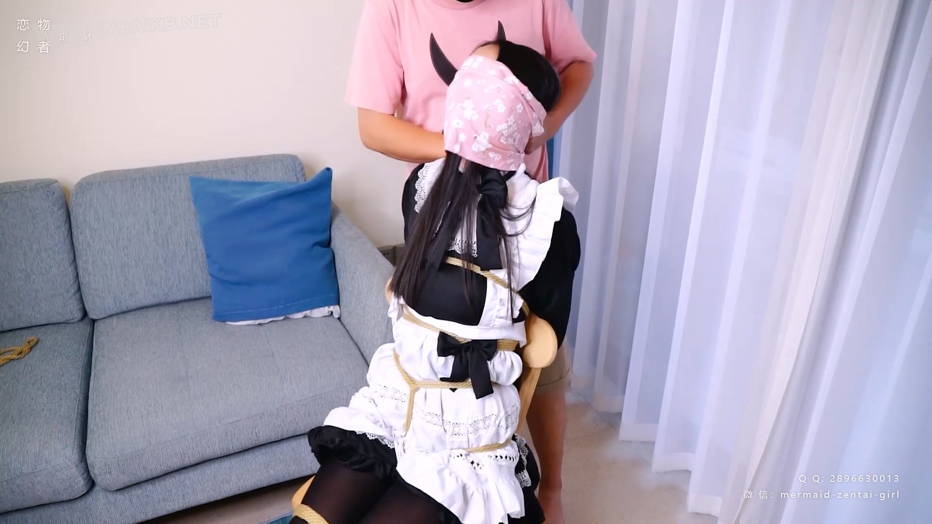 黑丝女仆服从性测试！驷马捆绑+口球+日式猿辔捂嘴调教，塞进毛绒贝壳玩偶闷热全包 预览图