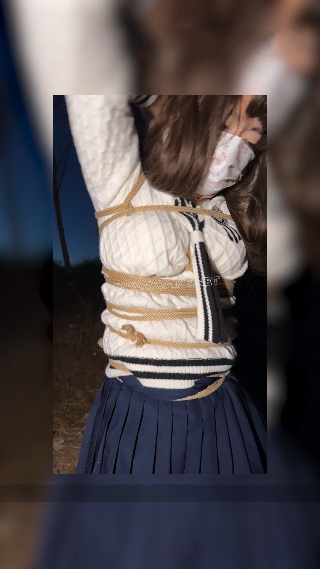 【雨桐】水手服少女郊游遭绑架，逃跑被抓后被女匪绑在树上电击羞辱惩罚。最终屈服 预览图