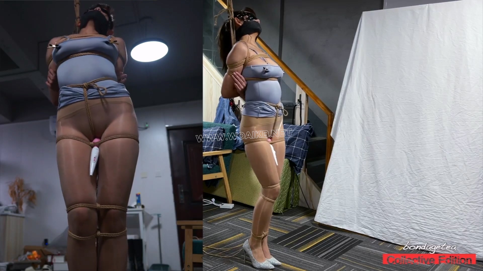 在绳索紧缚罚站强制流口水股绳震动折磨下无助挣扎的美女们 预览图