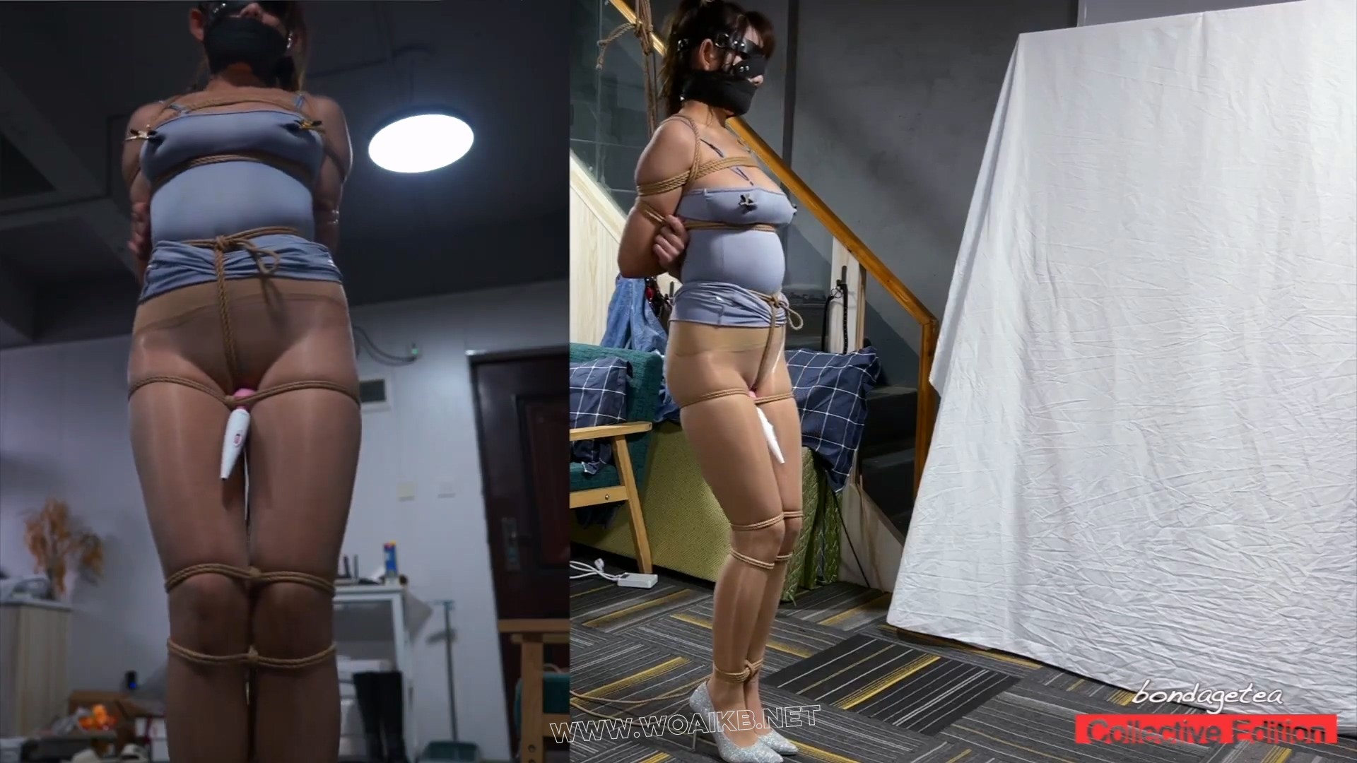 在绳索紧缚罚站强制流口水股绳震动折磨下无助挣扎的美女们 预览图