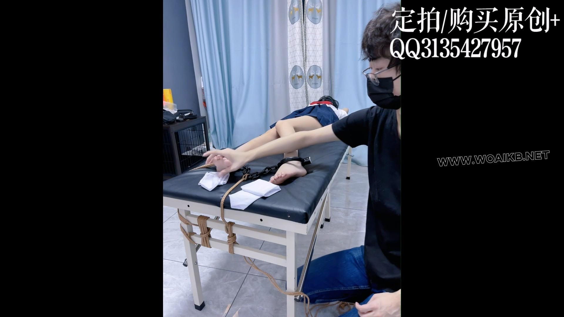 jk少女茶茶女囚体验4-镣铐TK、镣铐展示、带镣脱缚挑战、戴镣穿脱白丝，裸足白丝一 预览图