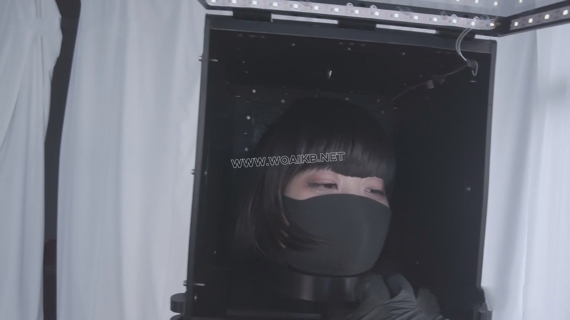 小姐姐的站笼固定强高与扼颈PLAY 固定放置 装置拘束 强制站立 PU连体衣 zentai 扼 预览图