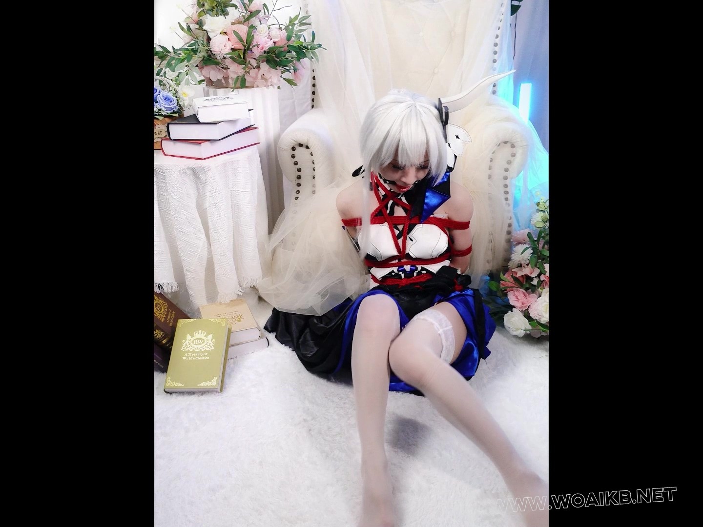 【cos】崩坏三德丽莎暮光骑士白丝红绳拘束，入体TD强制GC 预览图