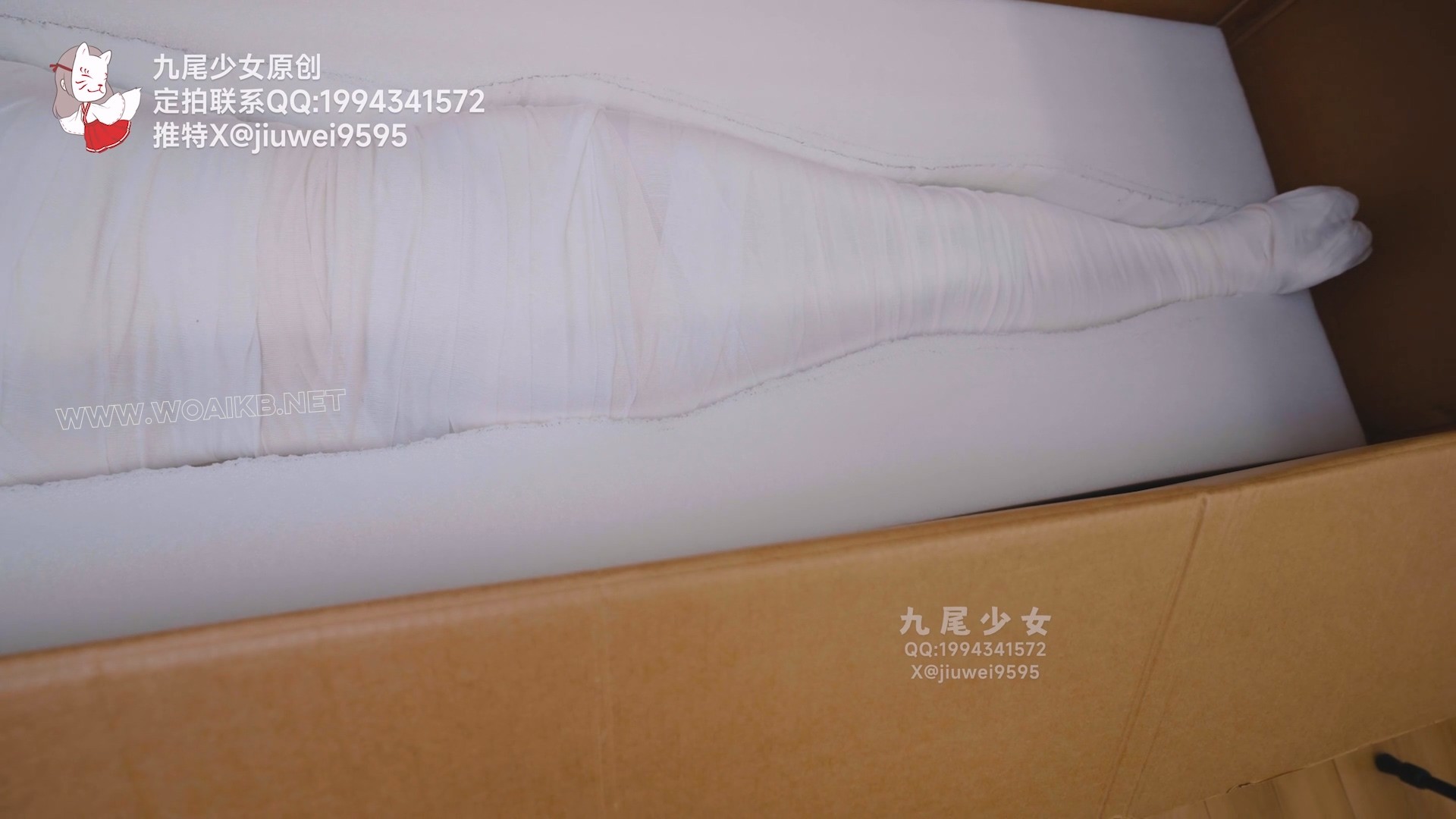 木乃伊装箱，玩具入内后全包，多重包裹全身紧绷呼吸被严重抑制，在全包木乃伊状态 预览图