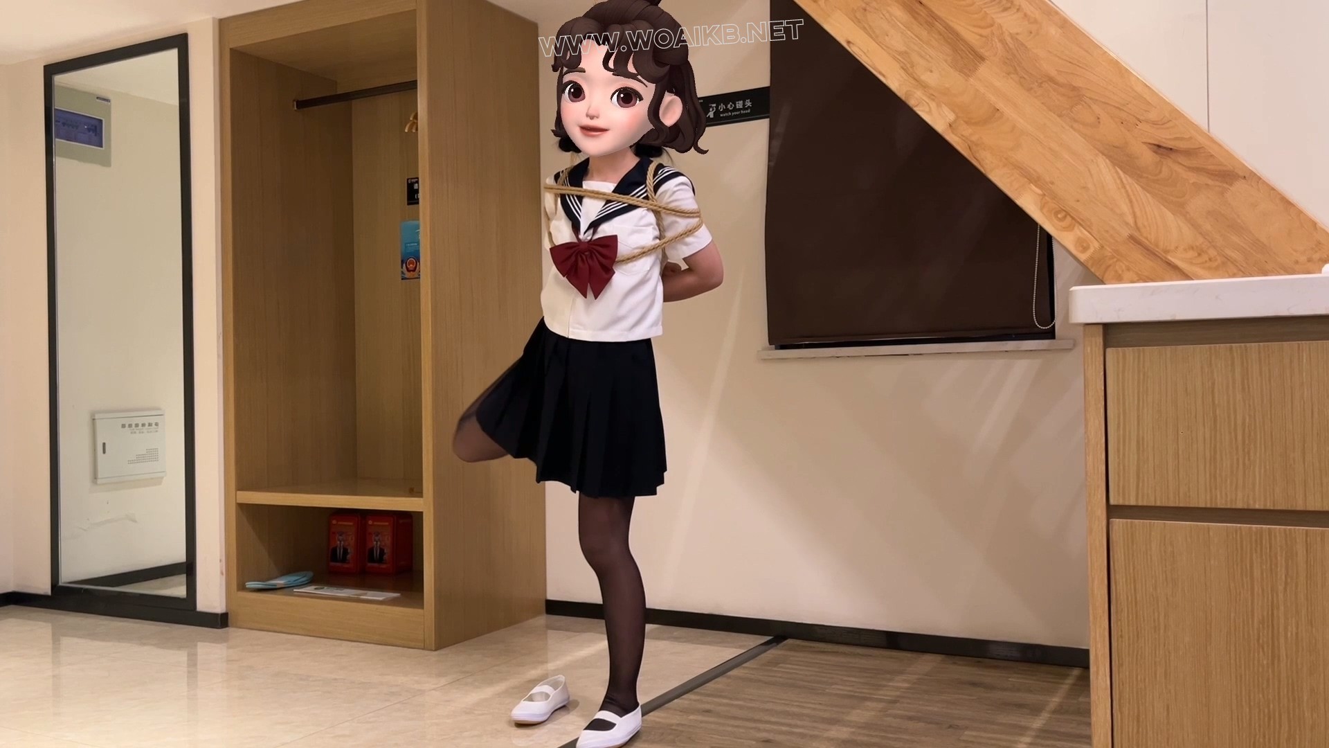 臭脚妹妹第一部露脸作品 【水手服】【油光黑丝】【白一带】【单腿吊缚】 预览图