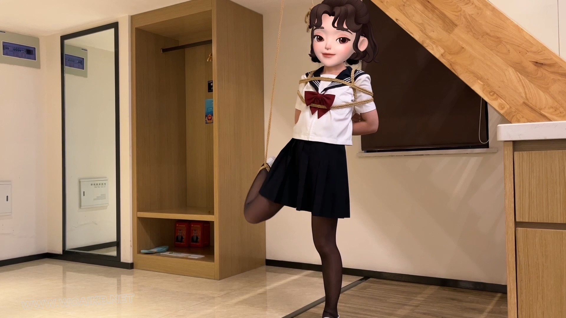 臭脚妹妹第一部露脸作品 【水手服】【油光黑丝】【白一带】【单腿吊缚】 预览图