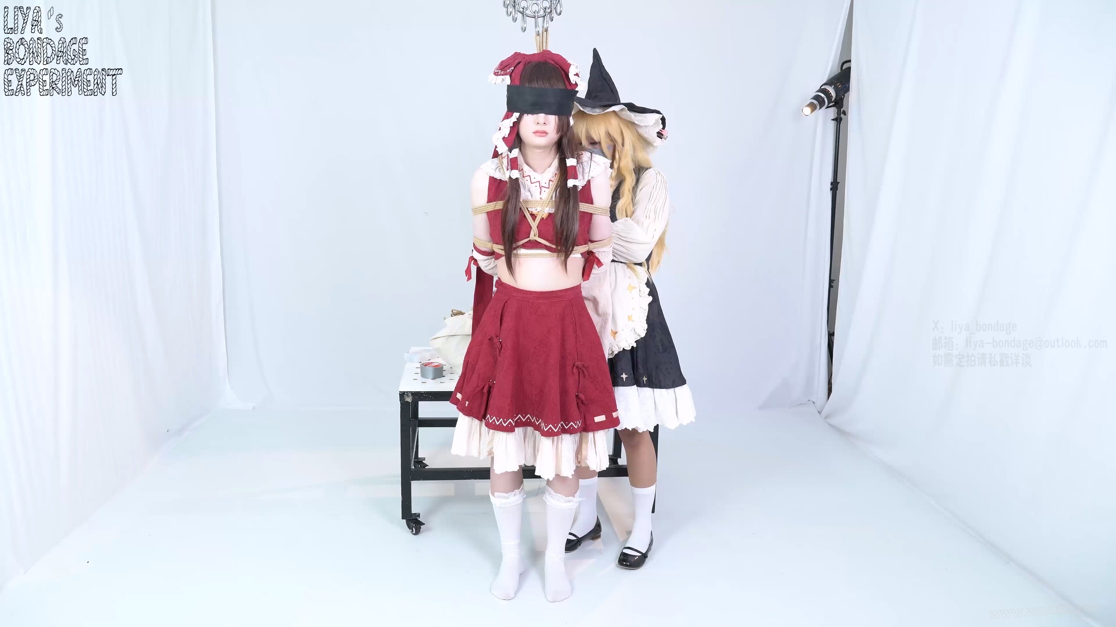 玩弄无节操巫女 cosplay绳缚百合棒子蛋蛋强膏蒙眼东方project 预览图
