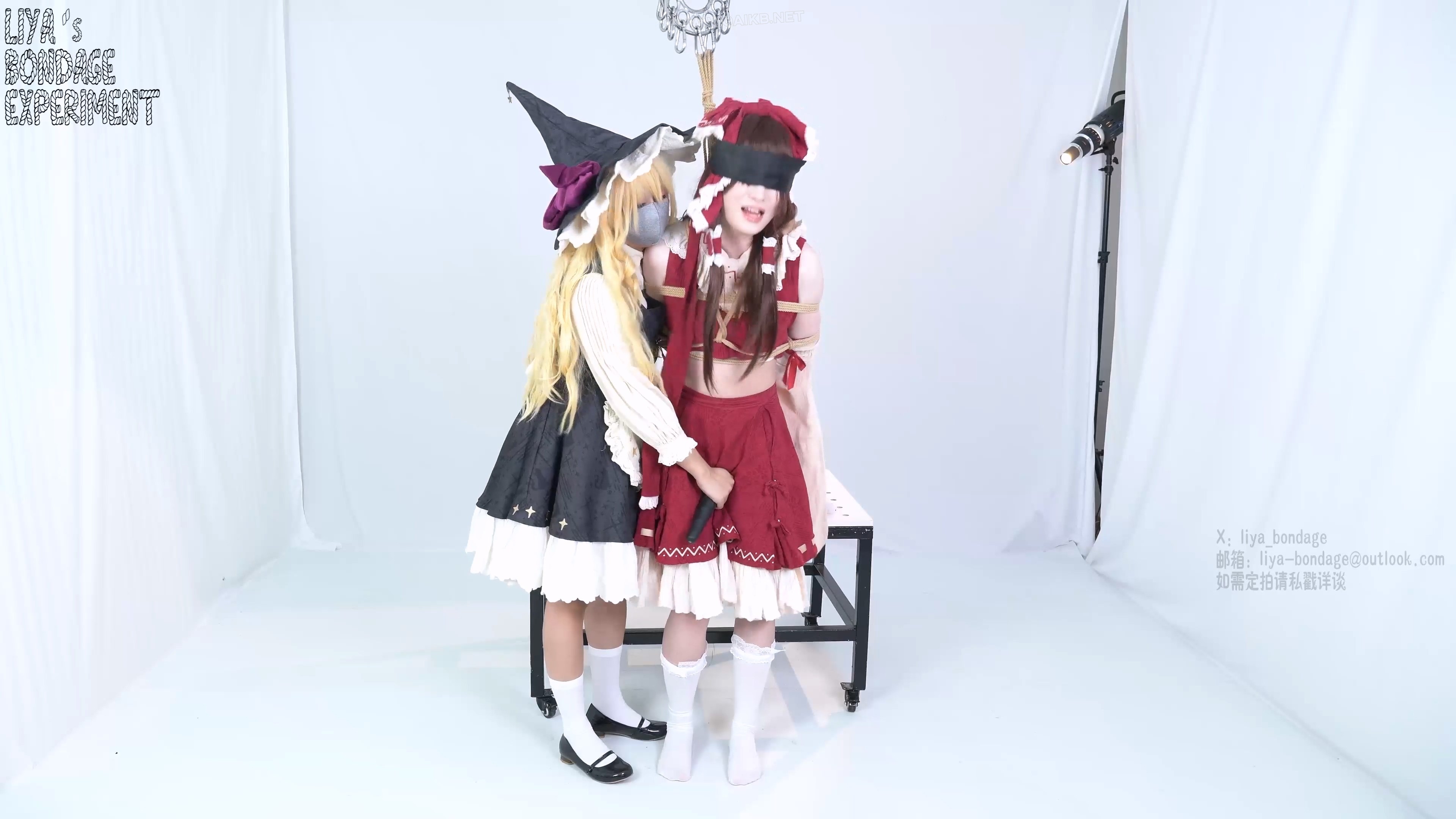 玩弄无节操巫女 cosplay绳缚百合棒子蛋蛋强膏蒙眼东方project 预览图