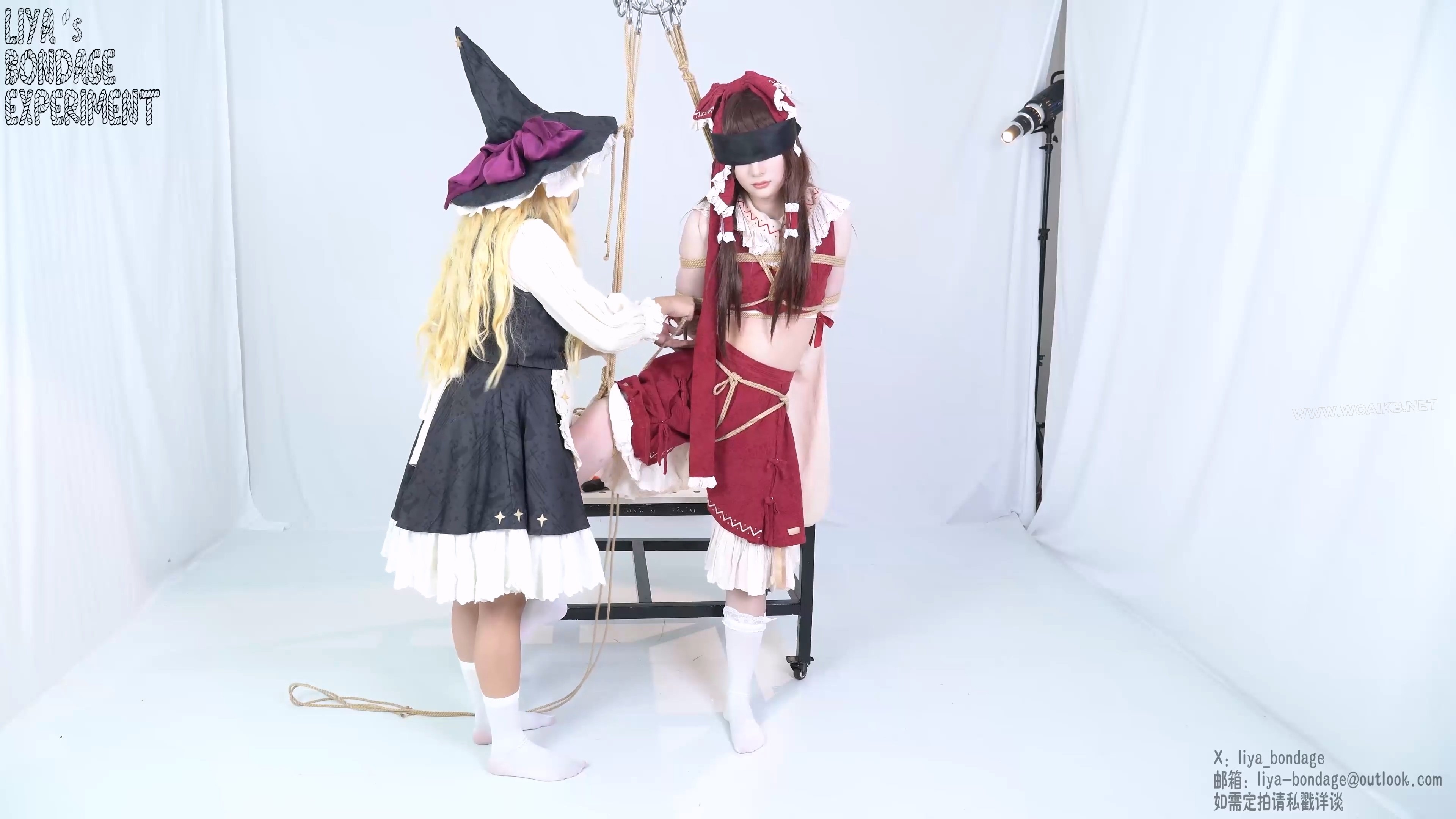 玩弄无节操巫女 cosplay绳缚百合棒子蛋蛋强膏蒙眼东方project 预览图