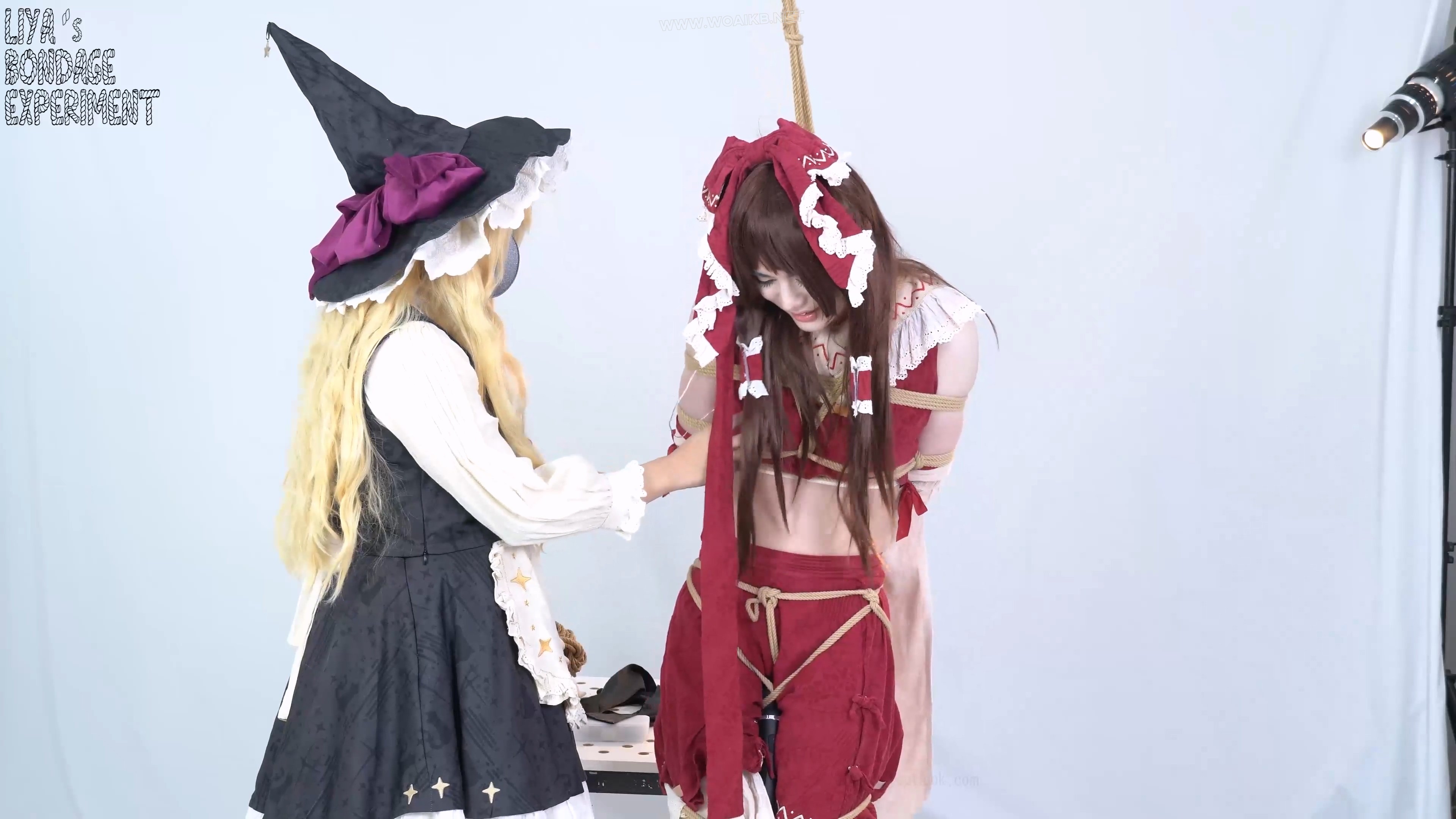 玩弄无节操巫女 cosplay绳缚百合棒子蛋蛋强膏蒙眼东方project 预览图