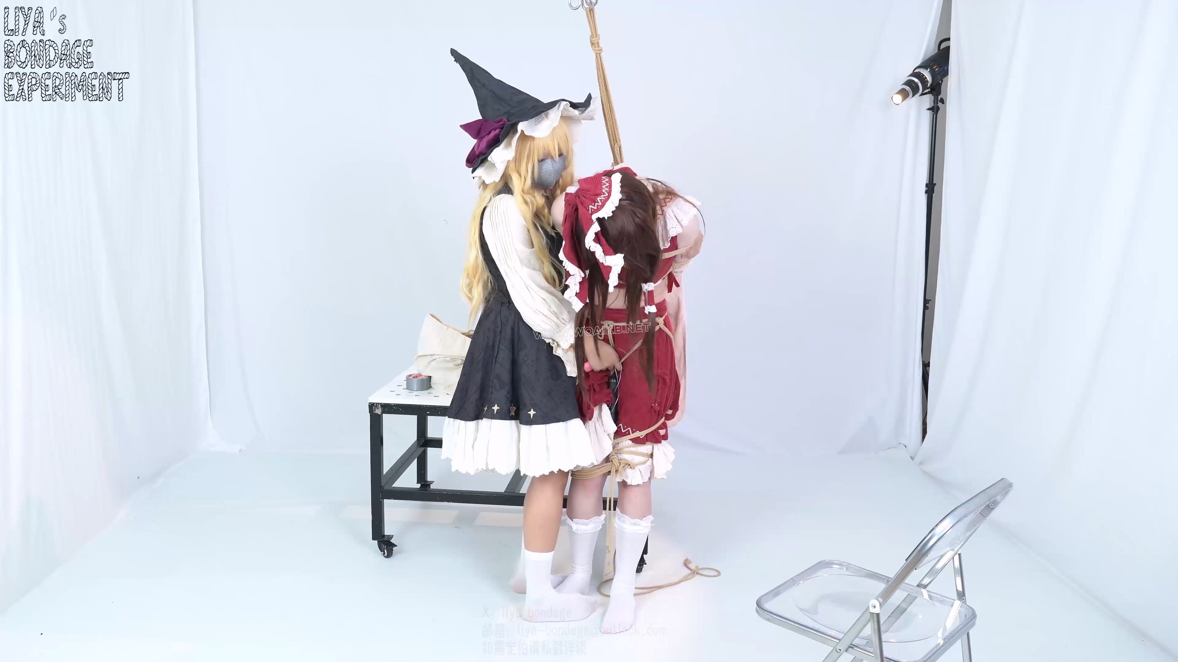 玩弄无节操巫女 cosplay绳缚百合棒子蛋蛋强膏蒙眼东方project 预览图