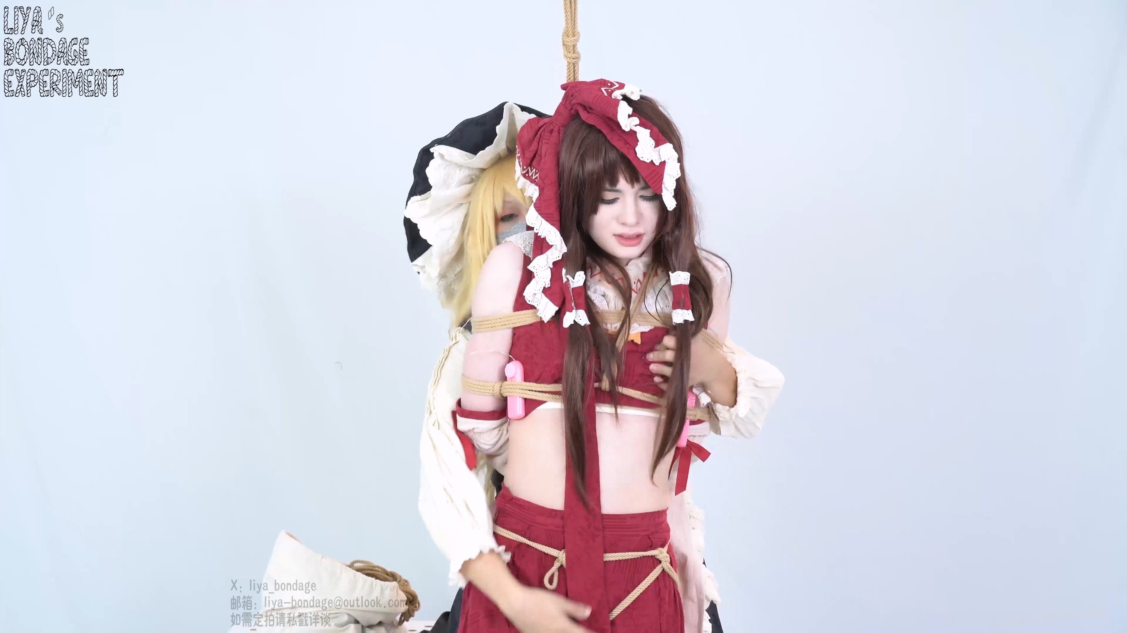 玩弄无节操巫女 cosplay绳缚百合棒子蛋蛋强膏蒙眼东方project 预览图