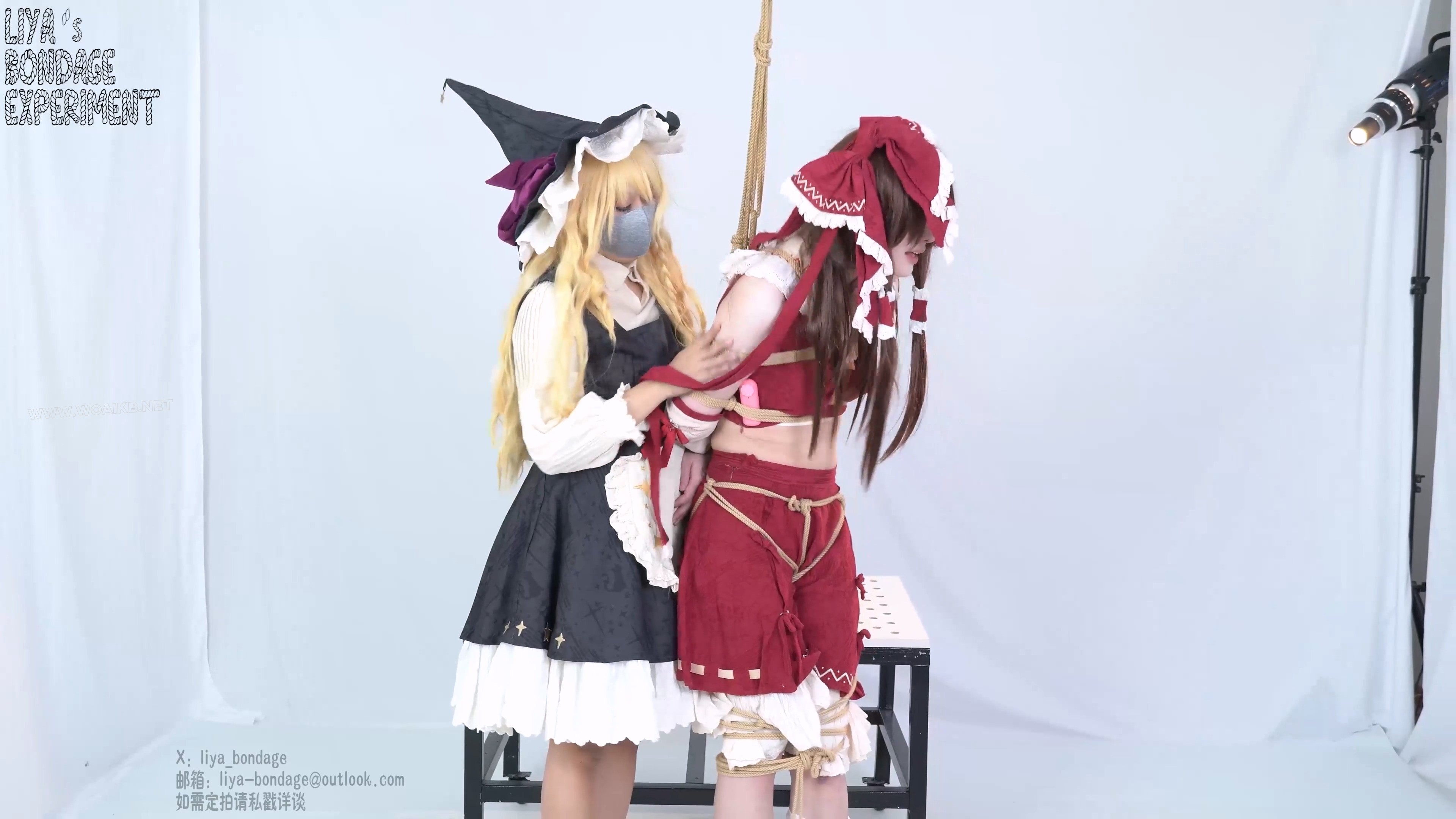 玩弄无节操巫女 cosplay绳缚百合棒子蛋蛋强膏蒙眼东方project 预览图