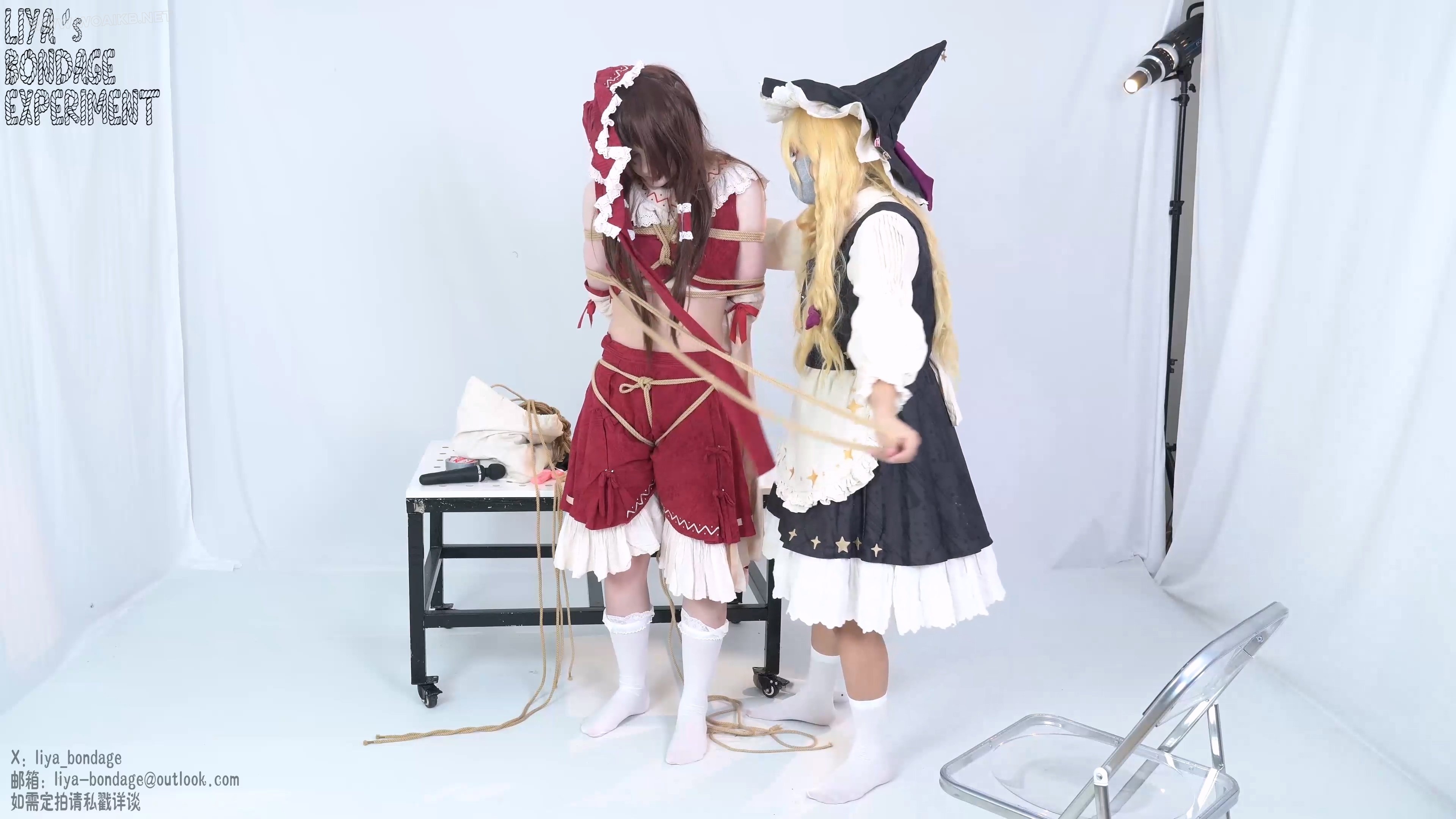 玩弄无节操巫女 cosplay绳缚百合棒子蛋蛋强膏蒙眼东方project 预览图