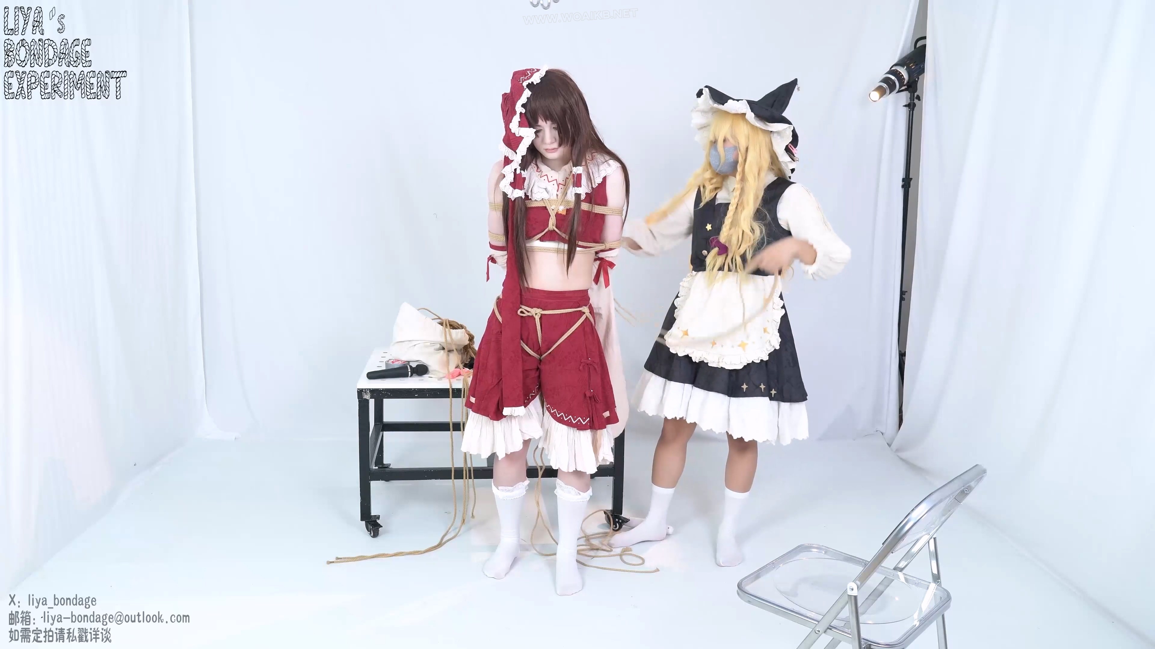 玩弄无节操巫女 cosplay绳缚百合棒子蛋蛋强膏蒙眼东方project 预览图