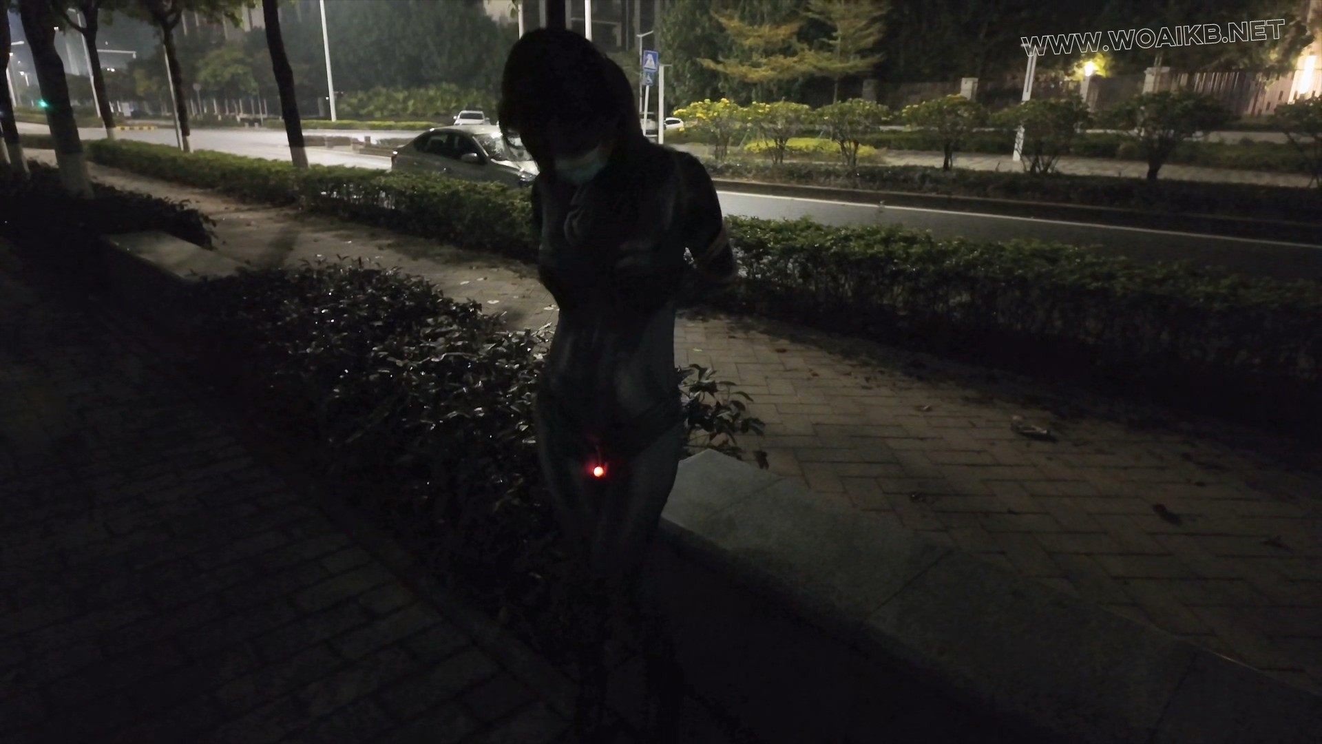 被捆绑的蜘蛛紧身美人在马路边玩玩具露出 预览图