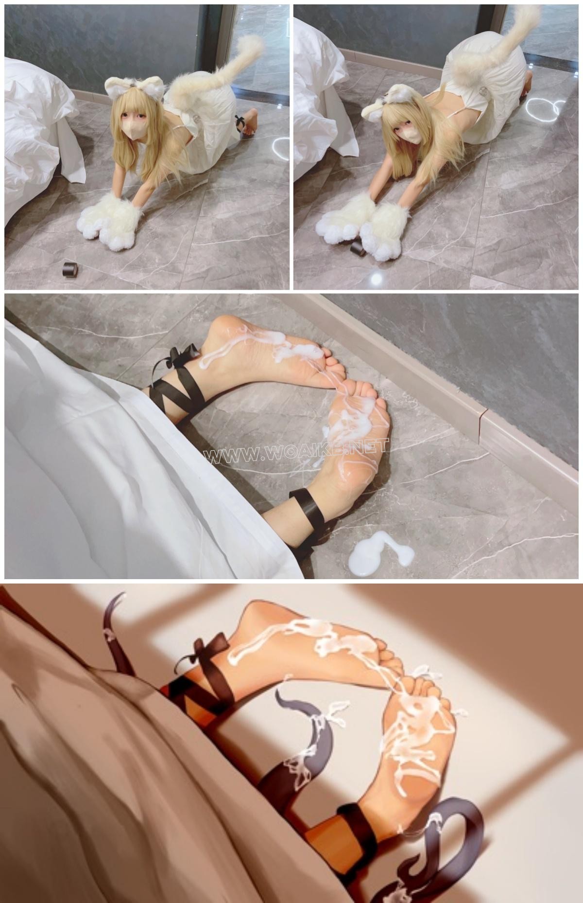 猫娘黄豆粉cos-猫猫的遇难（冰恋粘液秀足丸吞题材，裸足、仿真j液足j、丸吞） 封面图