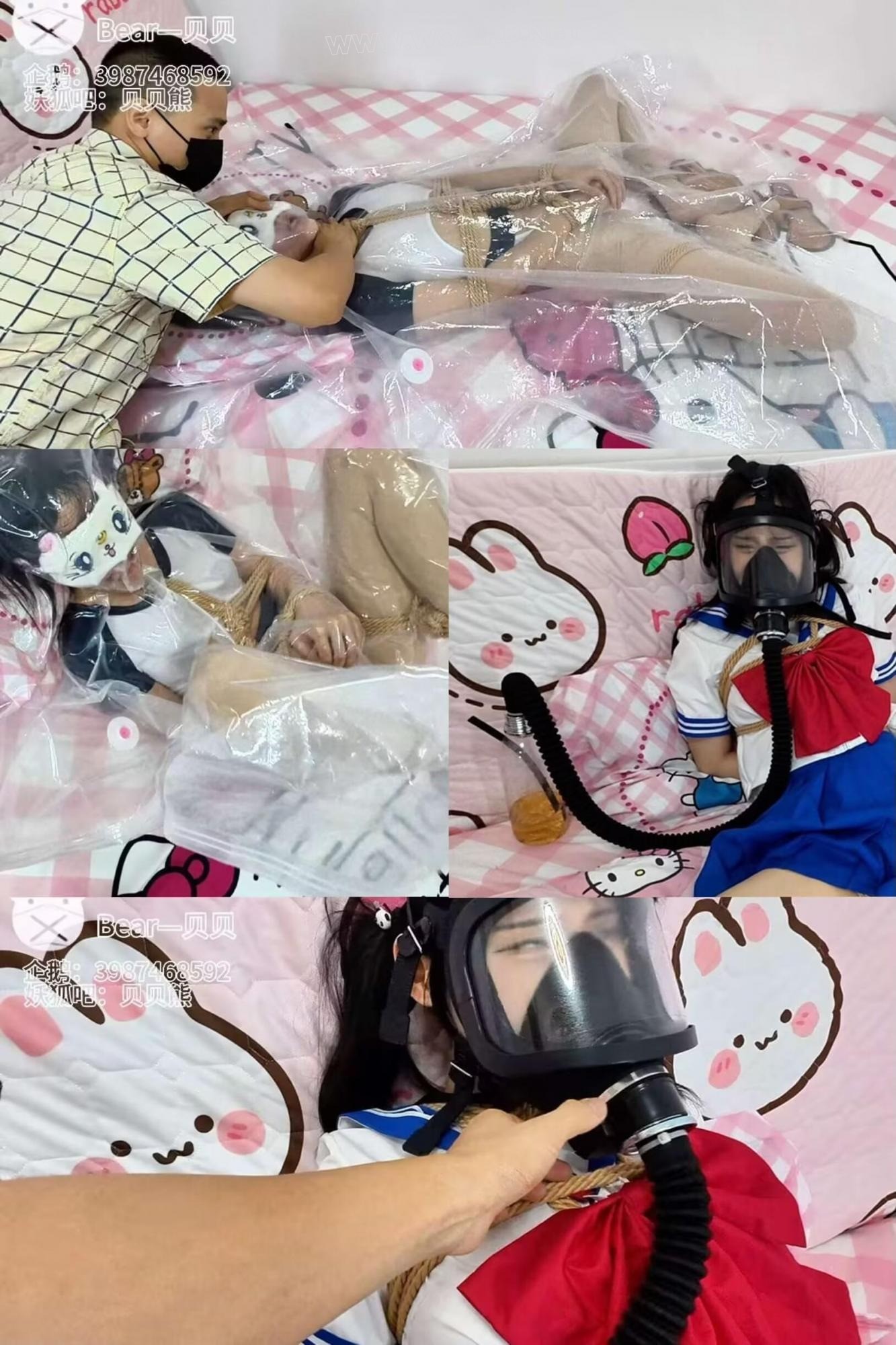 闯入贝贝的闺房发现一只躲在被窝里自缚偷偷玩真空袋的贝贝，这就不得不给贝贝来点… 封面图