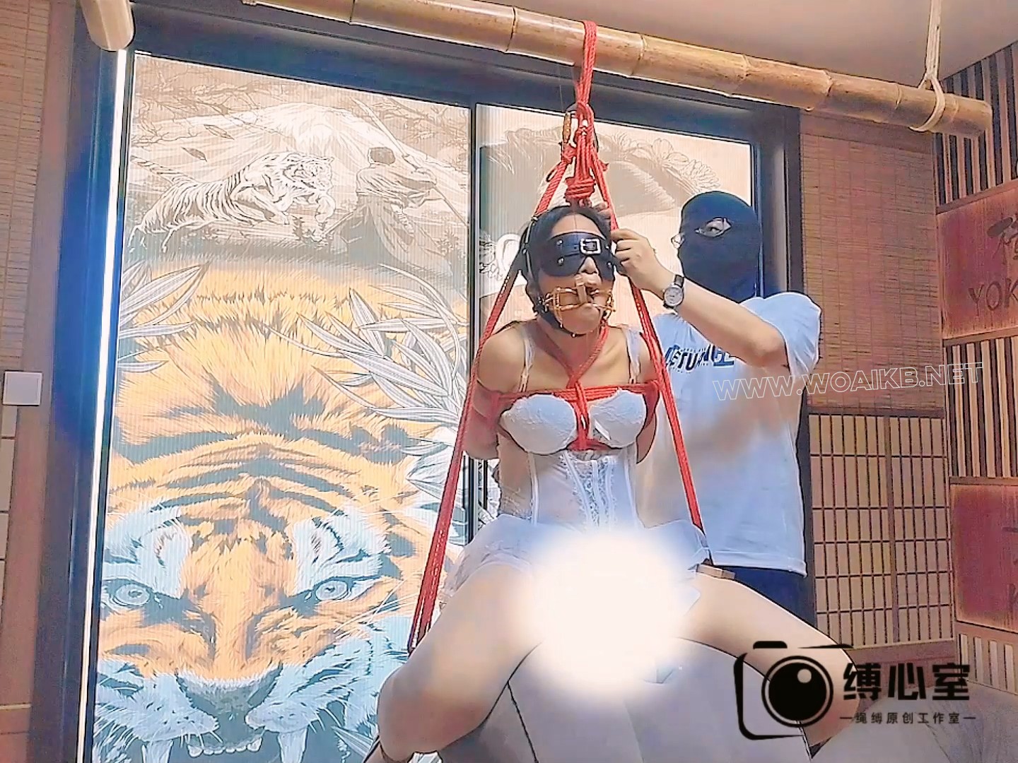 白丝花嫁少女一小时突突机体验，木马式、绑腿带式，郊狼+电击+竹夹虐舌，浑身抽搐 预览图