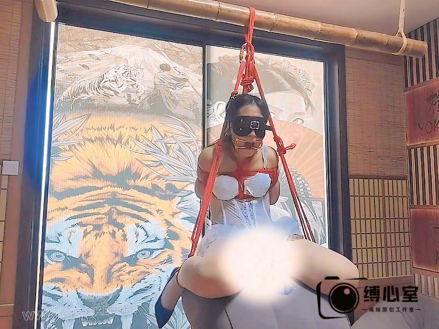白丝花嫁少女一小时突突机体验，木马式、绑腿带式，郊狼+电击+竹夹虐舌，浑身抽搐 预览图