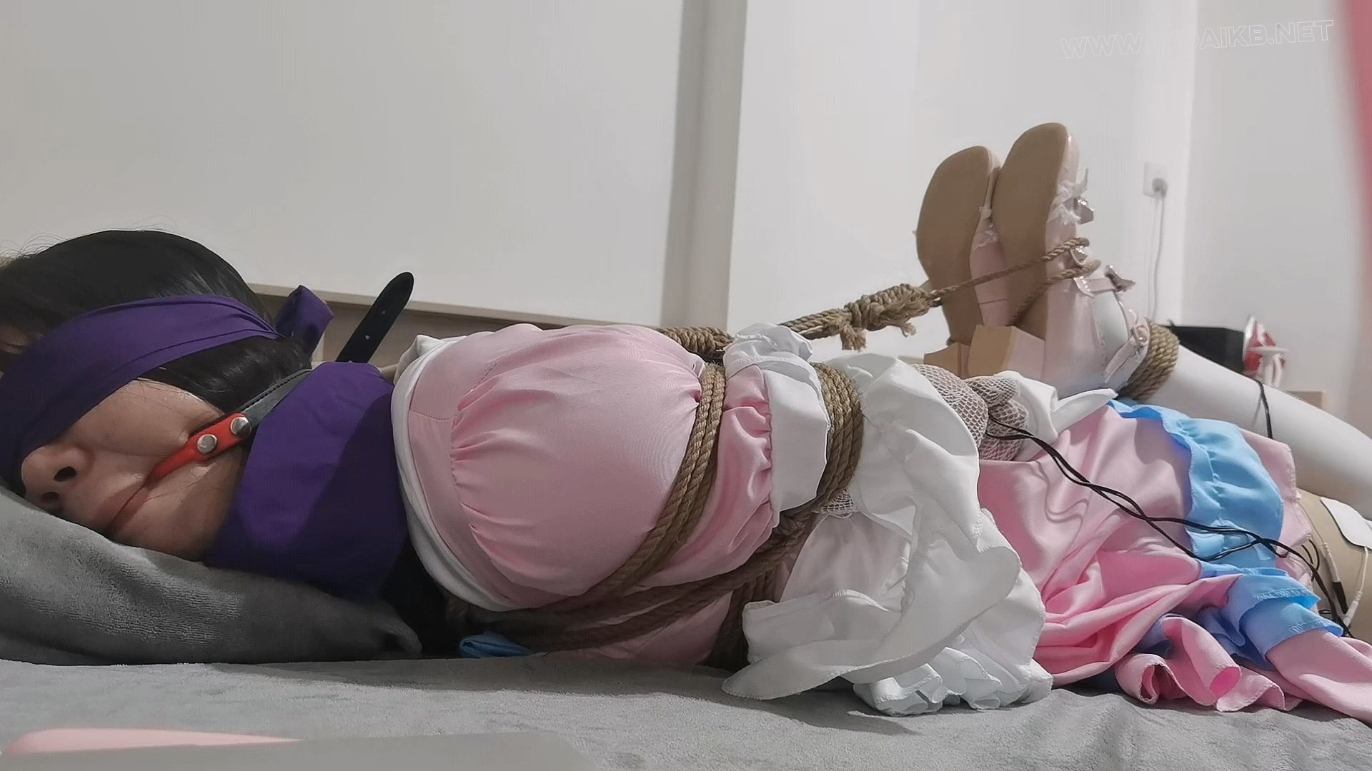 粉红小女仆的极限驷马捆缚 预览图
