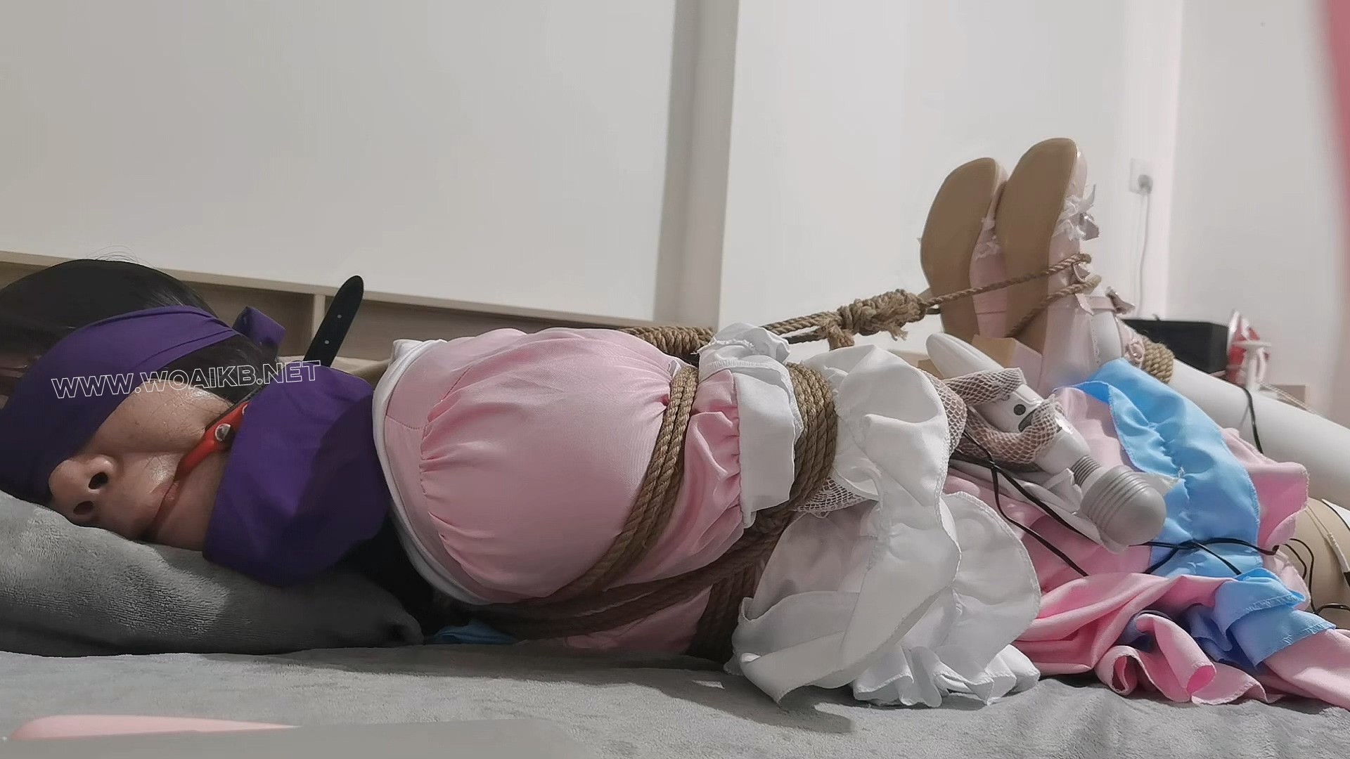 粉红小女仆的极限驷马捆缚 预览图