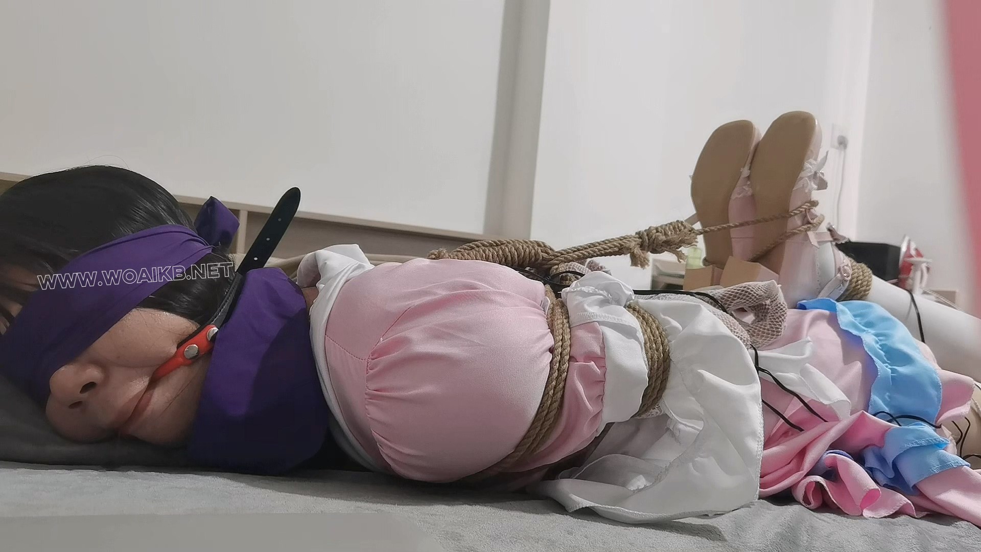 粉红小女仆的极限驷马捆缚 预览图