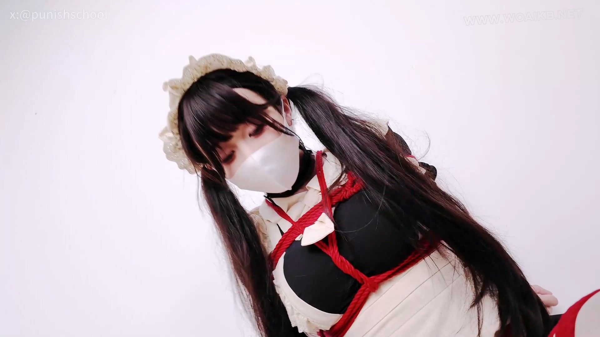 调教上门女仆（上） 双马尾萝莉 女仆 吊带袜 白丝 红绳捆绑 捆绑放置 强制爱抚 强 预览图