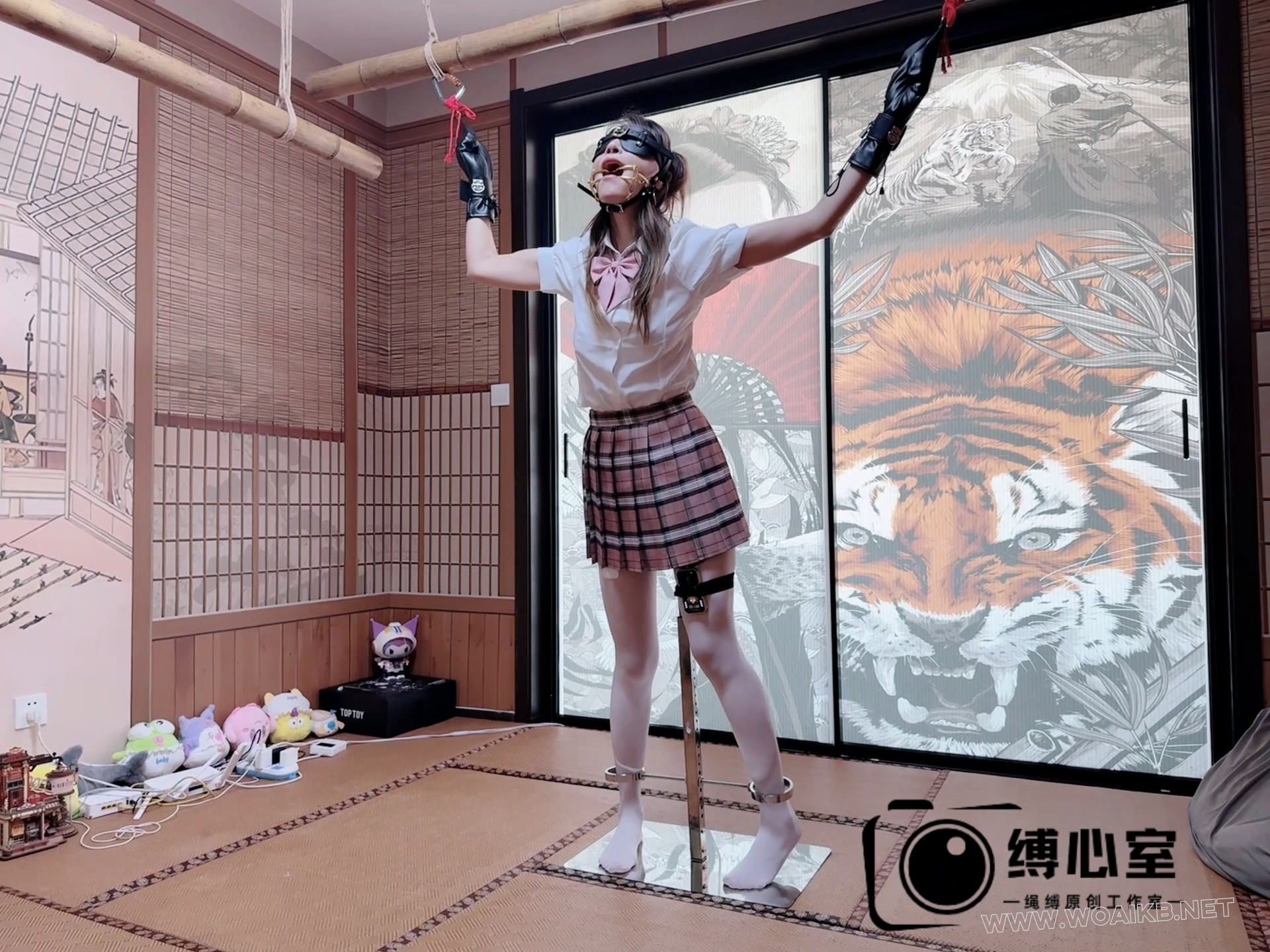 175长腿女神的罚站架体验，郊狼+强力电击鞭，虐胸玩舌，AV棒强制GC，被玩到全身颤 预览图