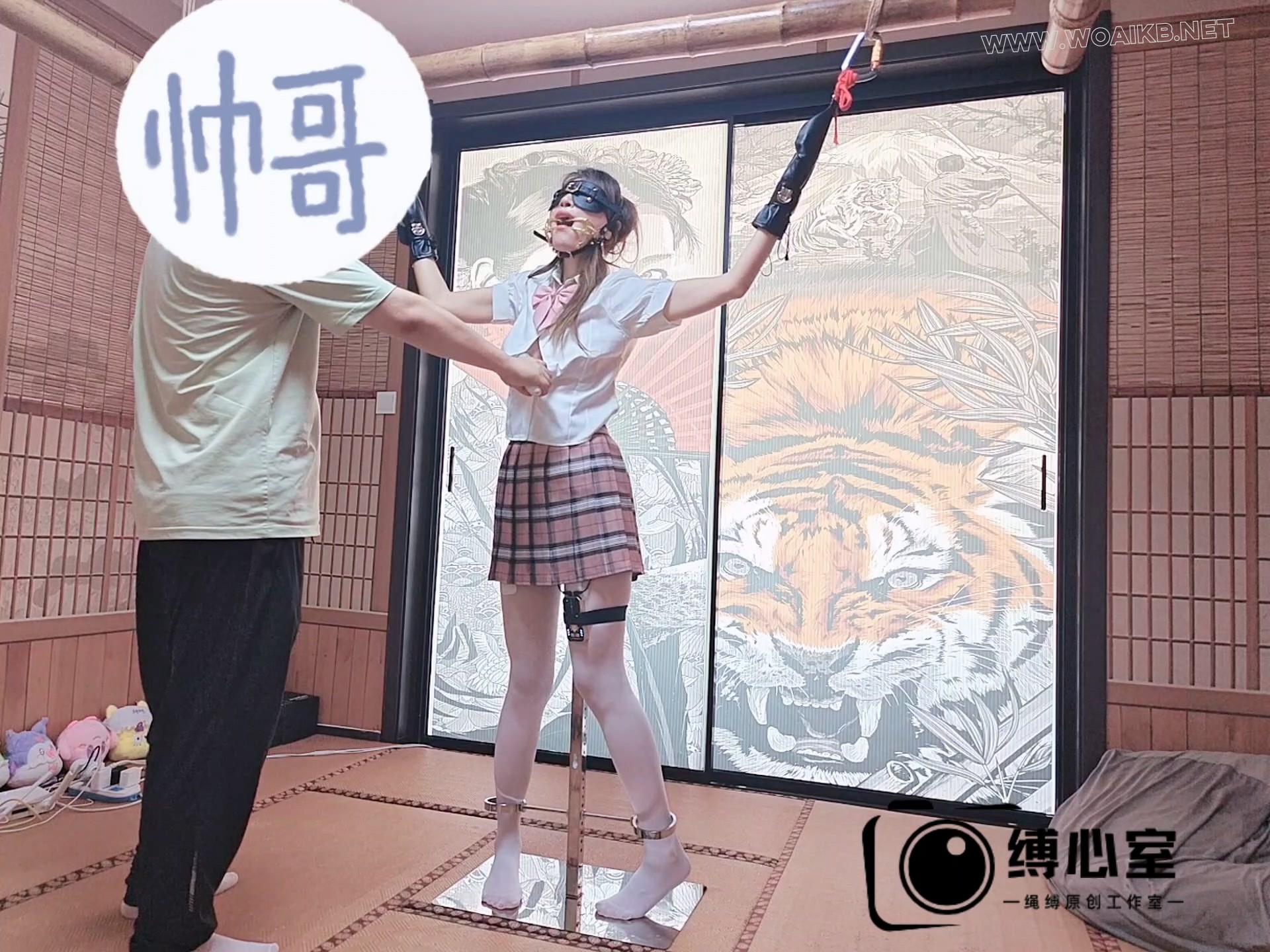 175长腿女神的罚站架体验，郊狼+强力电击鞭，虐胸玩舌，AV棒强制GC，被玩到全身颤 预览图