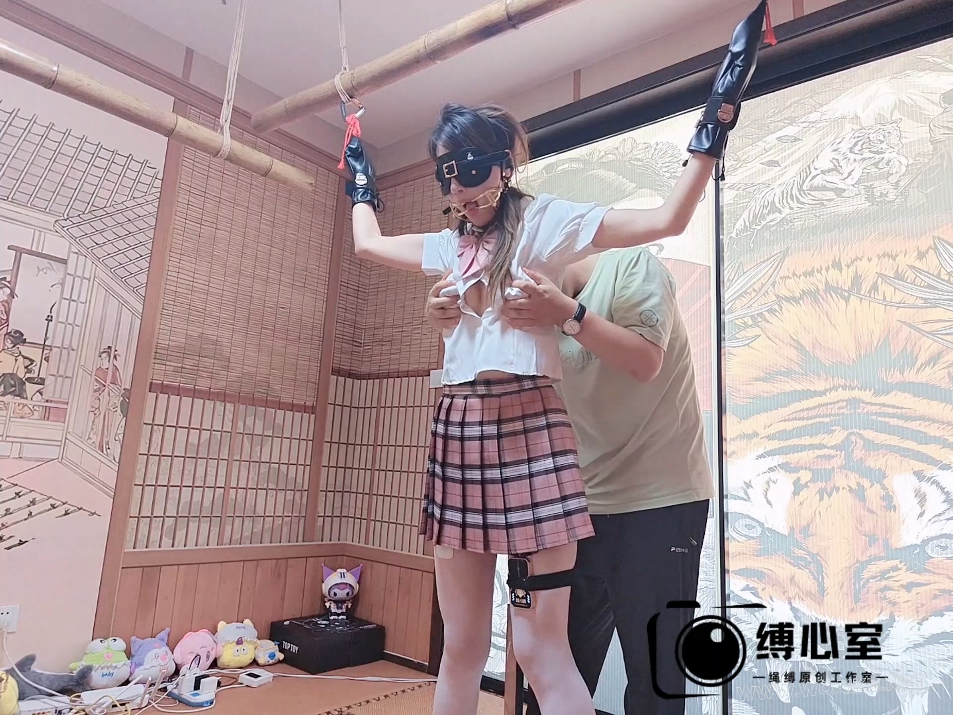 175长腿女神的罚站架体验，郊狼+强力电击鞭，虐胸玩舌，AV棒强制GC，被玩到全身颤 预览图