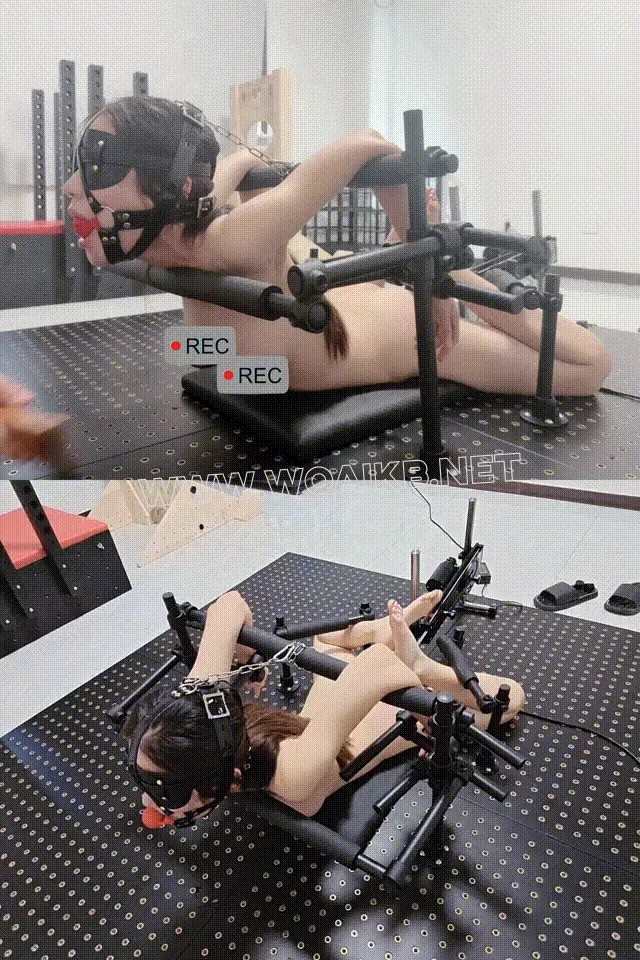 80多斤女学生的拘束架体验，超长时长，两种不同姿势玩法，全程高强度，电击+炮击+A… 封面图