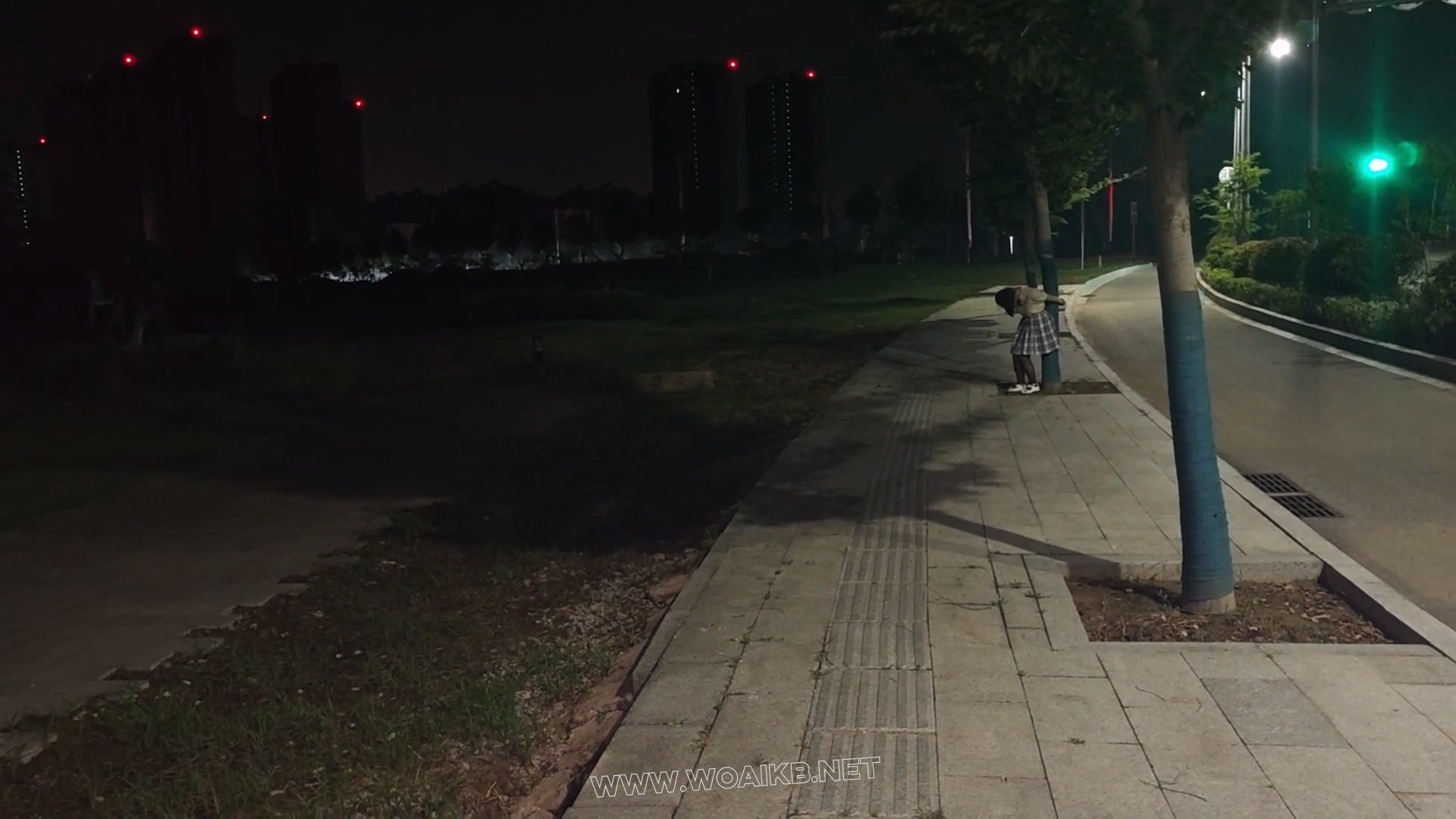 JK少女手铐脚镣逛马路，穿梭于车水马龙+被铐在树下TD折磨 预览图