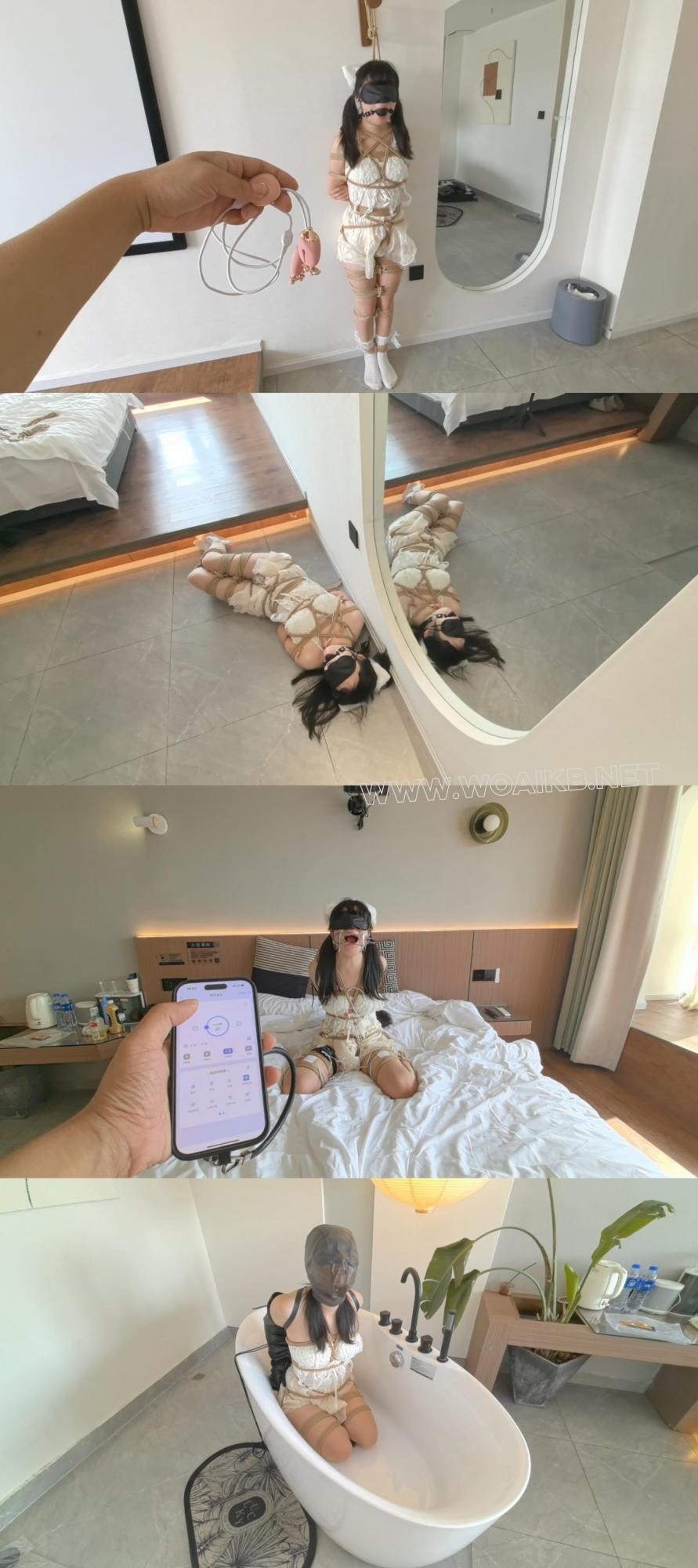 直立缚踮脚绞刑 掐BO 震动乳夹 微型入体TD贞操锁 肉丝白袜 SP TK  狐尾 单手套 电… 封面图