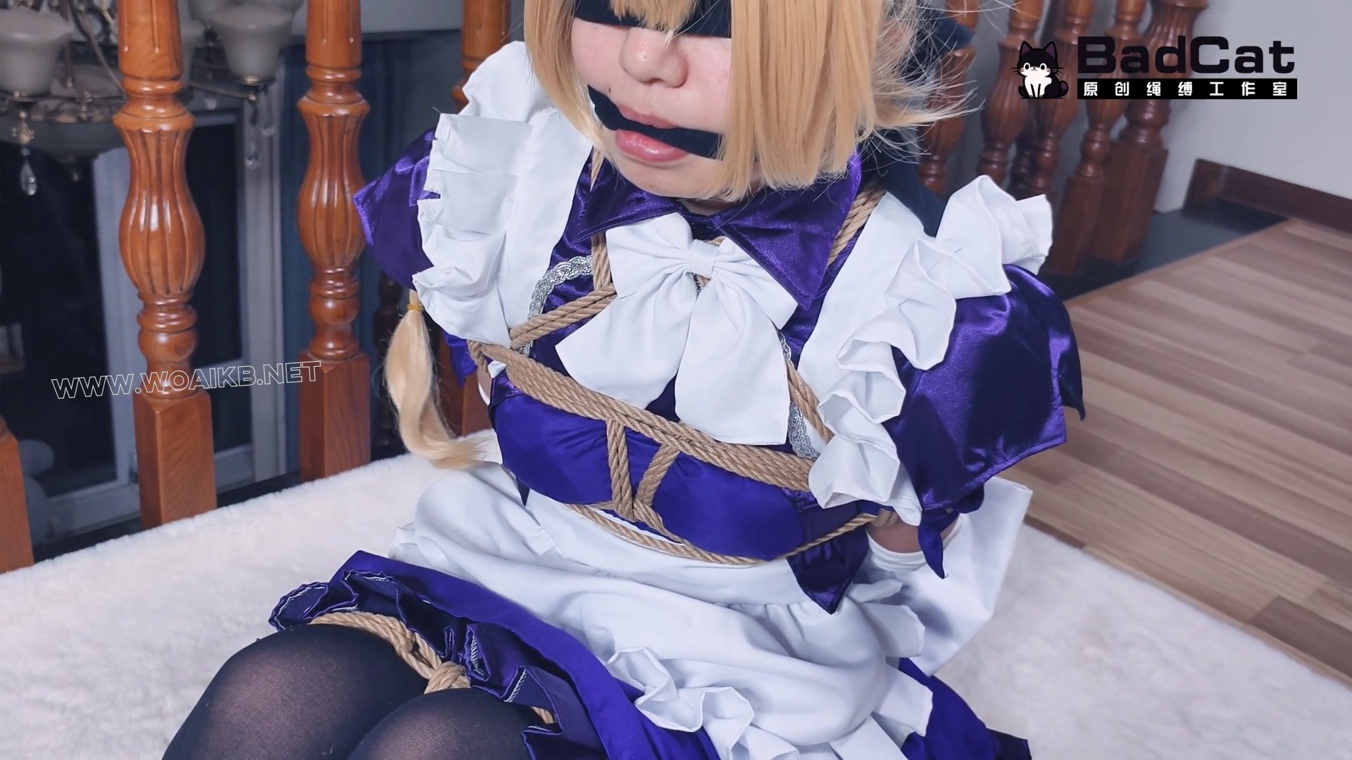 【FATE GO 贞德女仆cos】椅子捆绑 挣扎 棉袜蒙眼堵嘴 强制GC 踩头 预览图