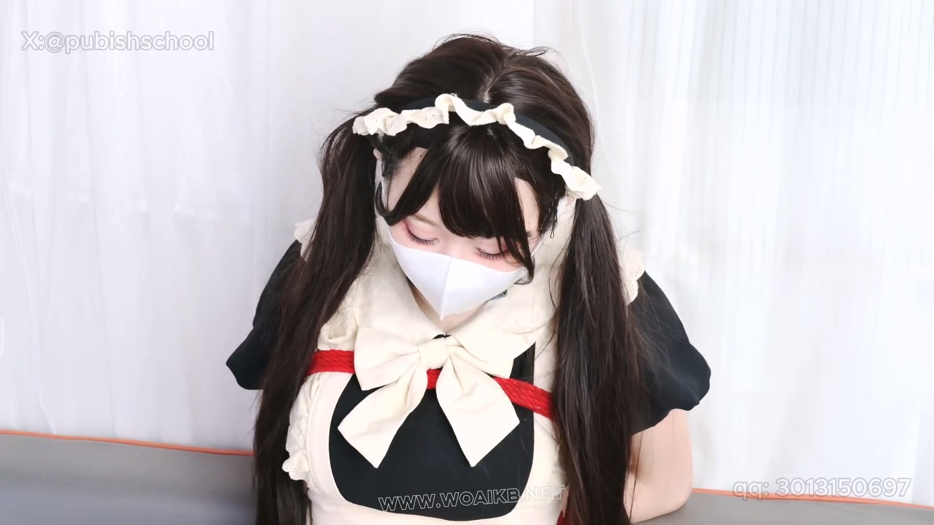 调教上门女仆（下） 双马尾萝莉 女仆 吊带袜 白丝 红绳捆绑 捆绑放置 强制爱抚 强 预览图