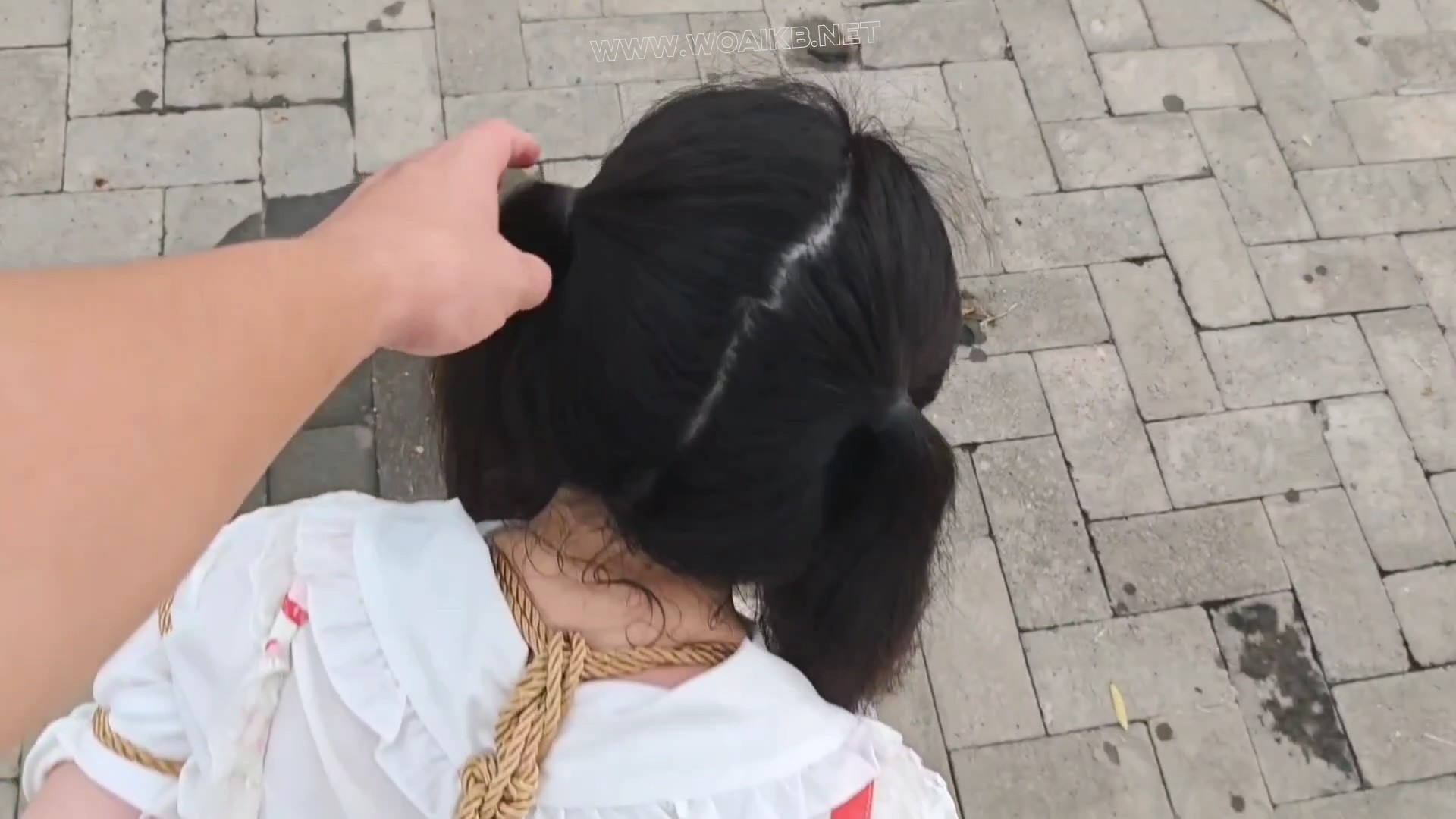 双马尾小萝莉雨天Lolita五花大绑脚镣公园TD调教押解 预览图