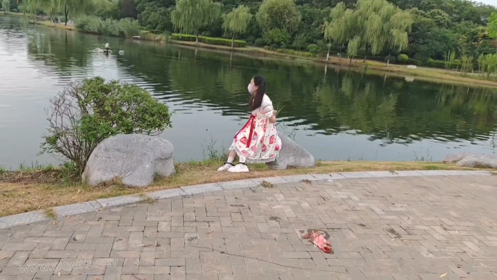 双马尾小萝莉雨天Lolita五花大绑脚镣公园TD调教押解 预览图