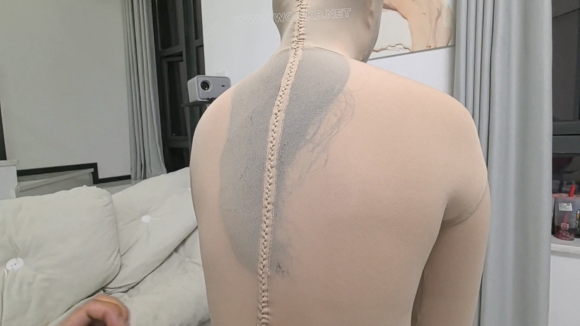【FXX-ZENTAI】三层zentai的洋娃娃制作完成，第一层依旧给缝上，换上漂亮的裙子玩 预览图
