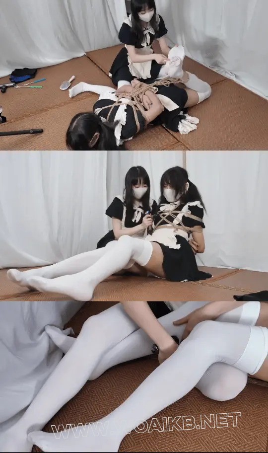 厚白过膝袜双女仆TK！新人加入！腿控百合福利+筋膜枪+揉胸+蛇缚+驷马TK 封面图