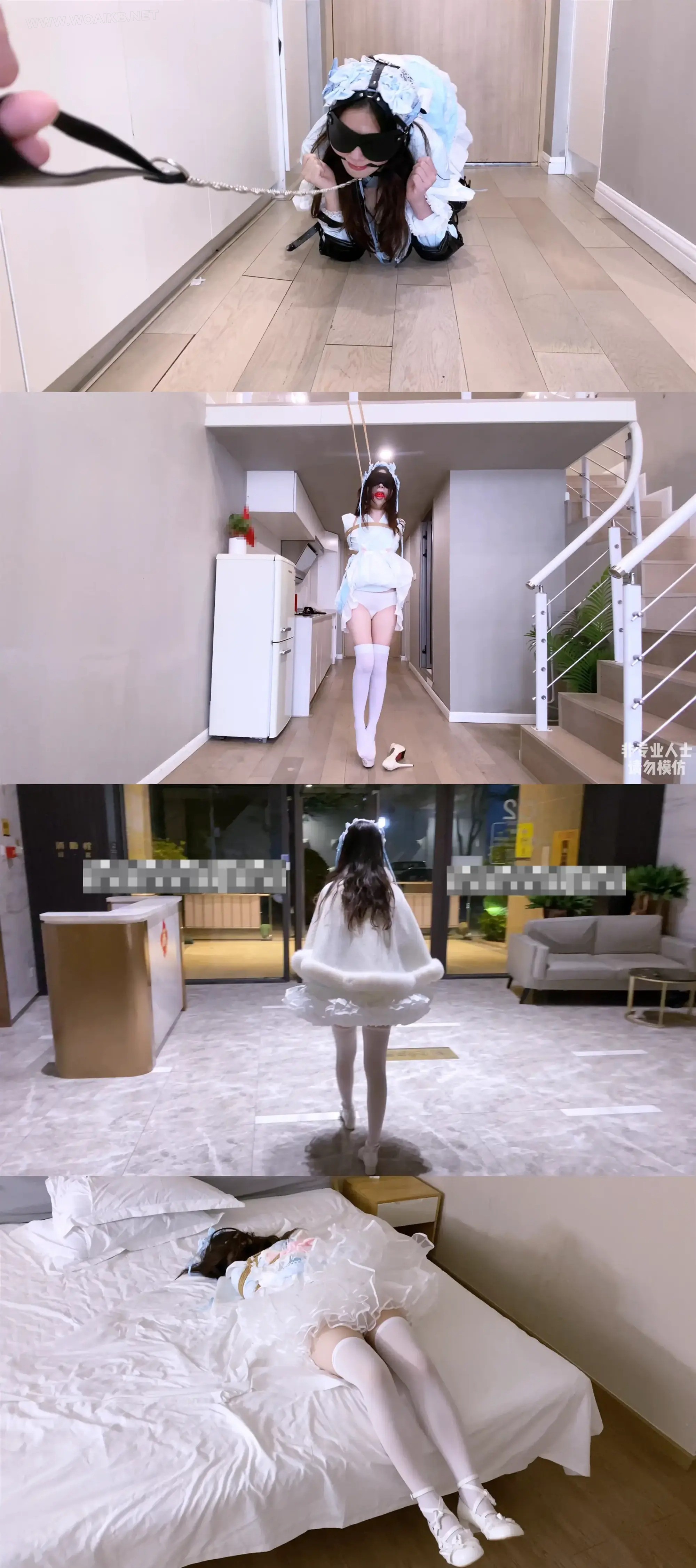 《吃鱼的喵》-特别篇4K-lo娘小蛋糕被k9人形犬爬行+项圈链子+马具口球+直臂+挂勃踮... 封面图