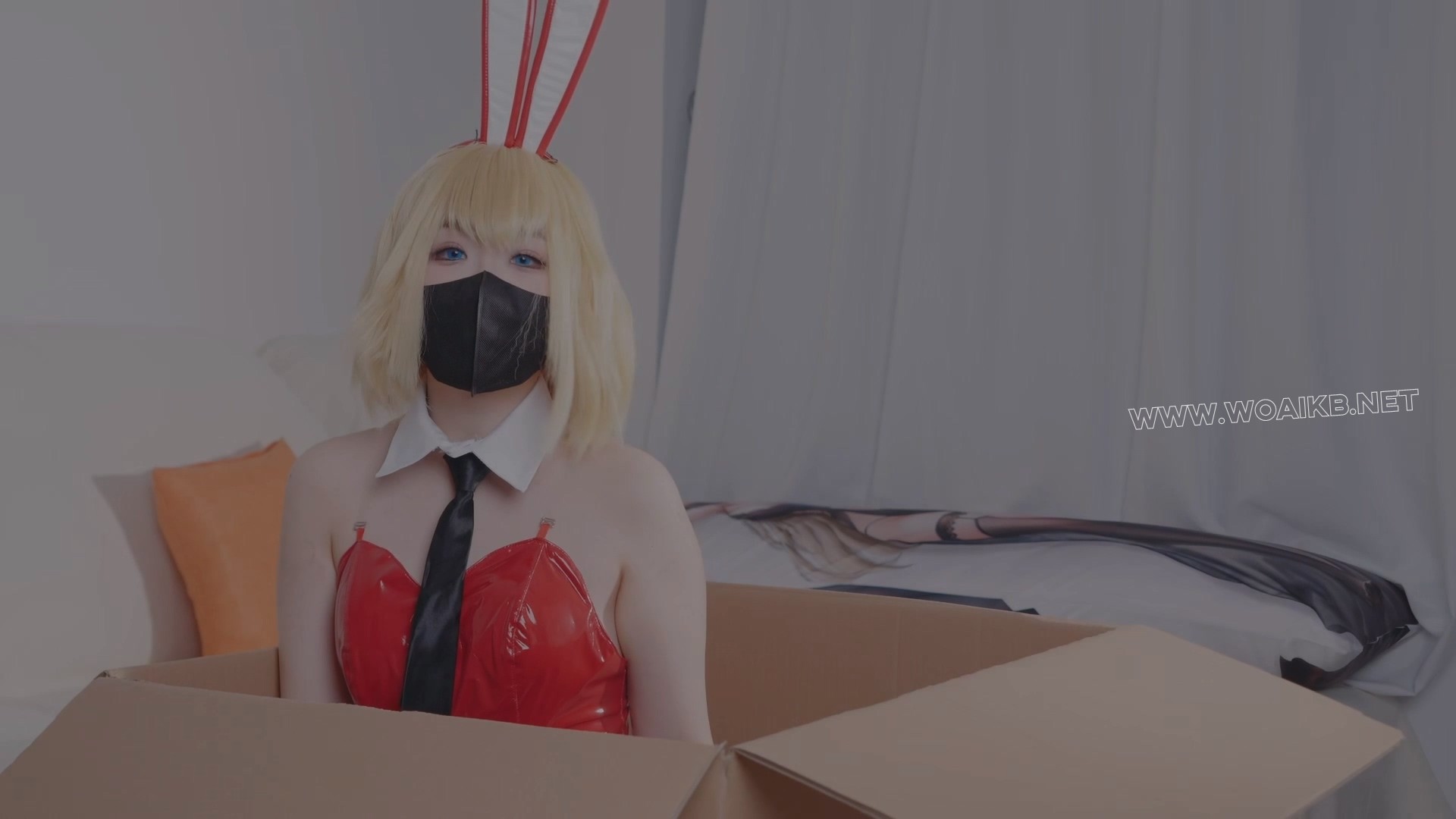 小螺小恶魔兔女郎cos+装箱+震动棒跳蛋强高+M腿白丝美足 封面图