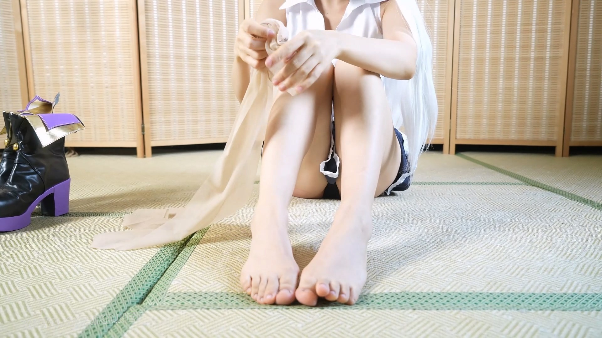 嗷嗷+小0的双人cos来袭！两个角色，四条美丝，尽享诱惑！ 封面图