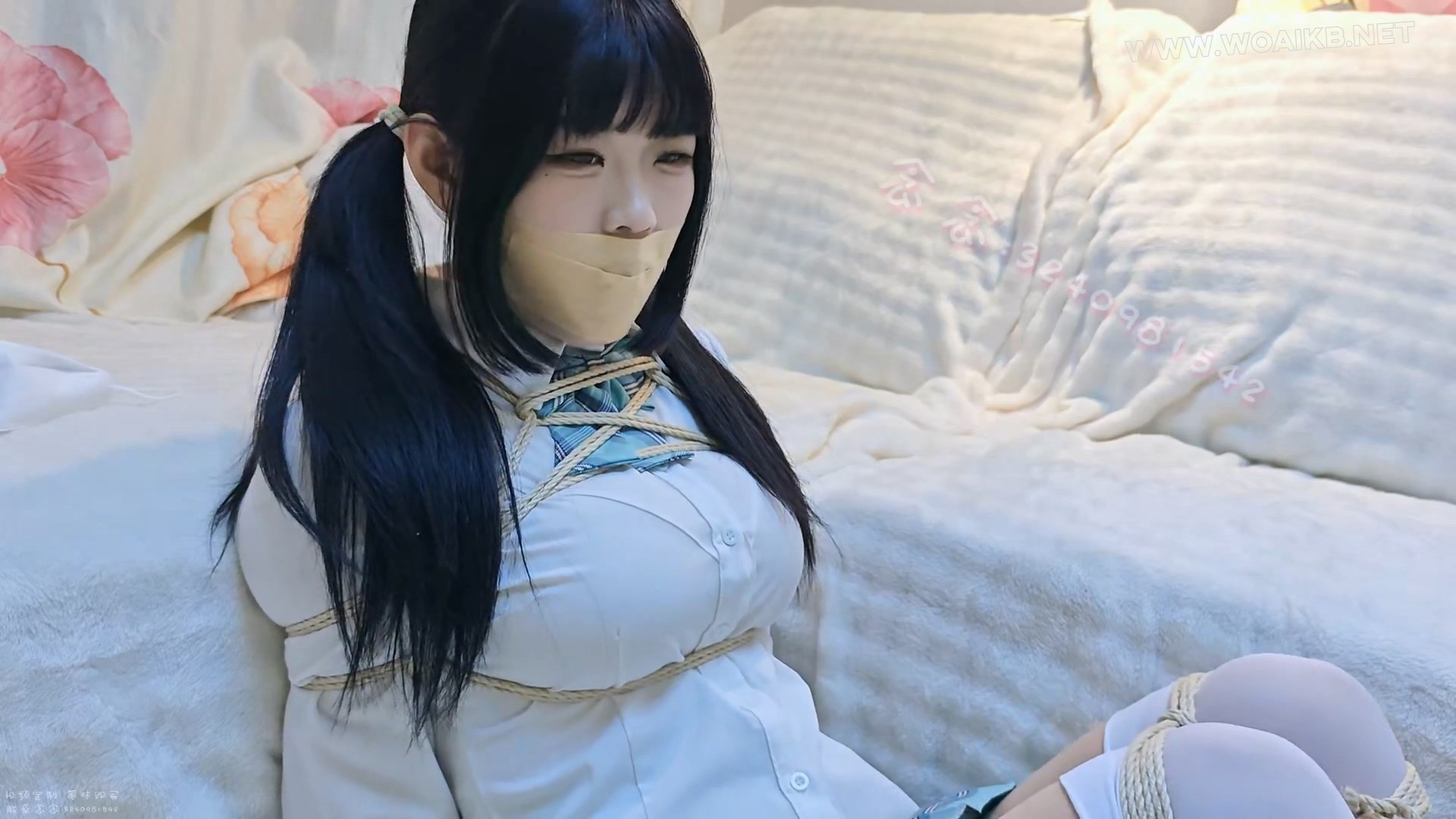 【念念】【定拍视频】好久不见的jk过膝袜 日式+并腿捆绑放置 袜子堵嘴胶带封嘴 预览图