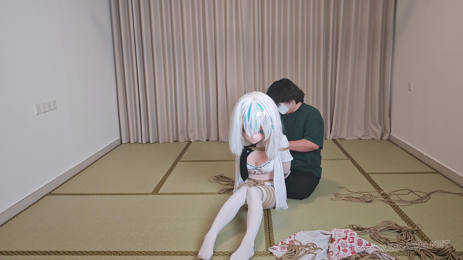 kigurumi kig悬吊呼吸控制+强制踮脚+呼吸控制+郊狼电击+棒棒+K9牵引爬行 预览图 2