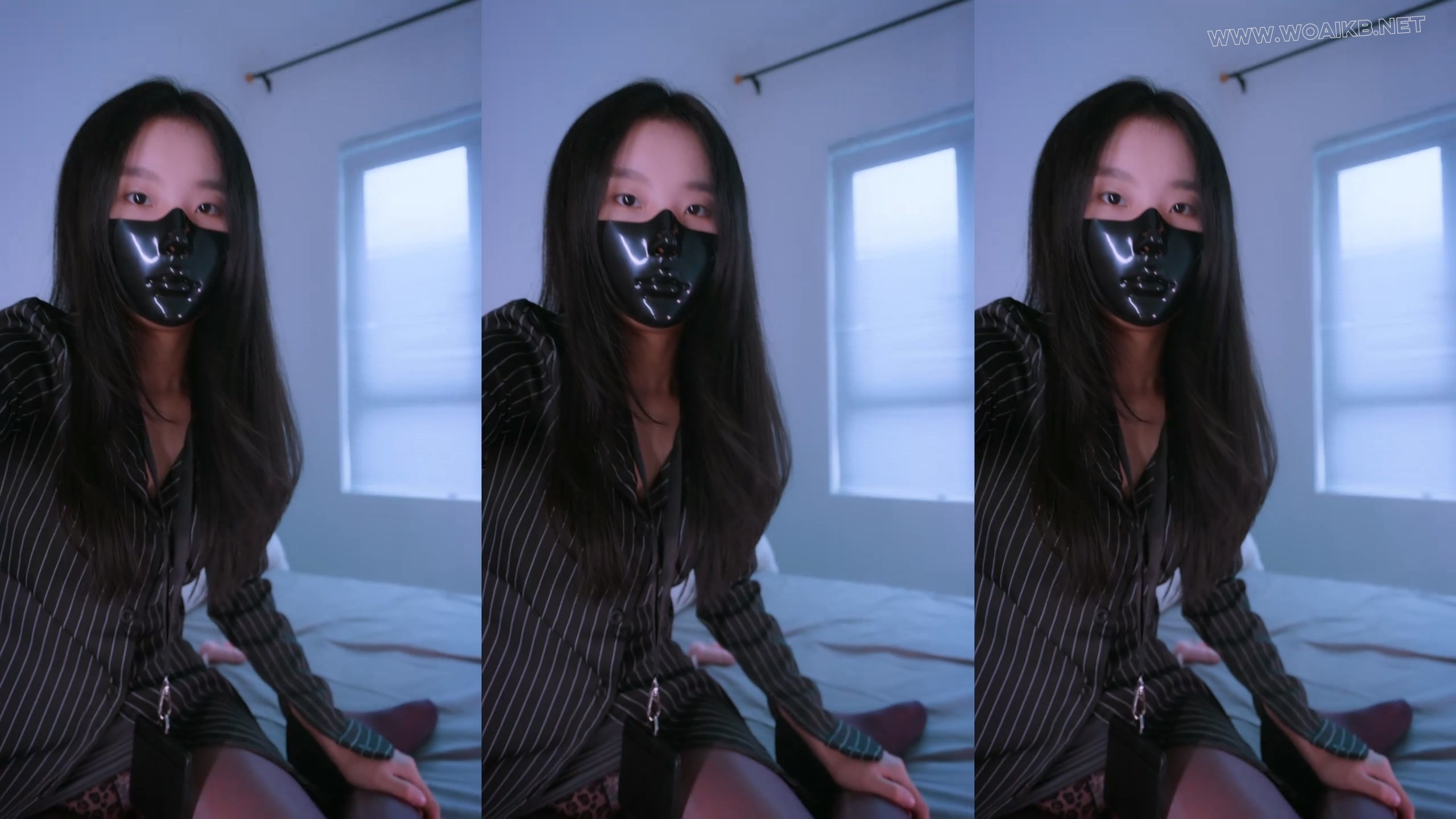 《Ol捆绑日记3》女友出差回到家完成男友的任务，自缚+粉色假Y口球+半脸面具+三竖屏... 预览图 1